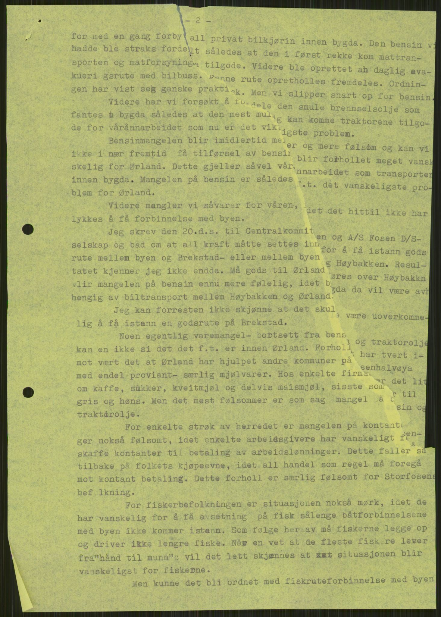 Forsvaret, Forsvarets krigshistoriske avdeling, AV/RA-RAFA-2017/Y/Ya/L0016: II-C-11-31 - Fylkesmenn.  Rapporter om krigsbegivenhetene 1940., 1940, p. 39