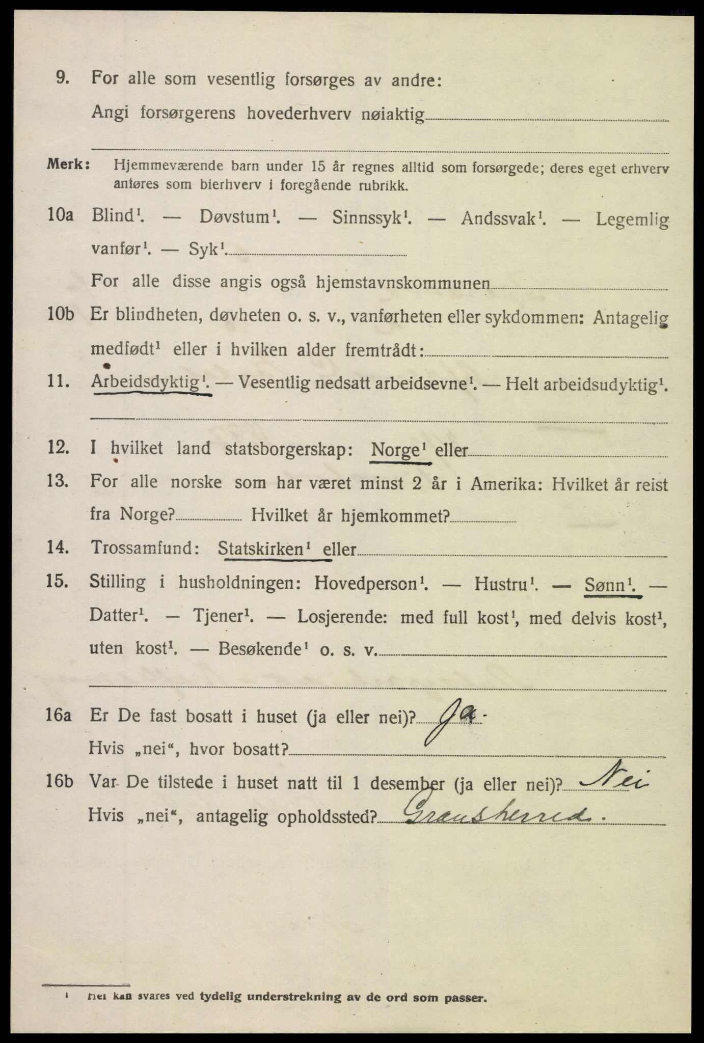 SAK, 1920 census for Gjerstad, 1920, p. 3828