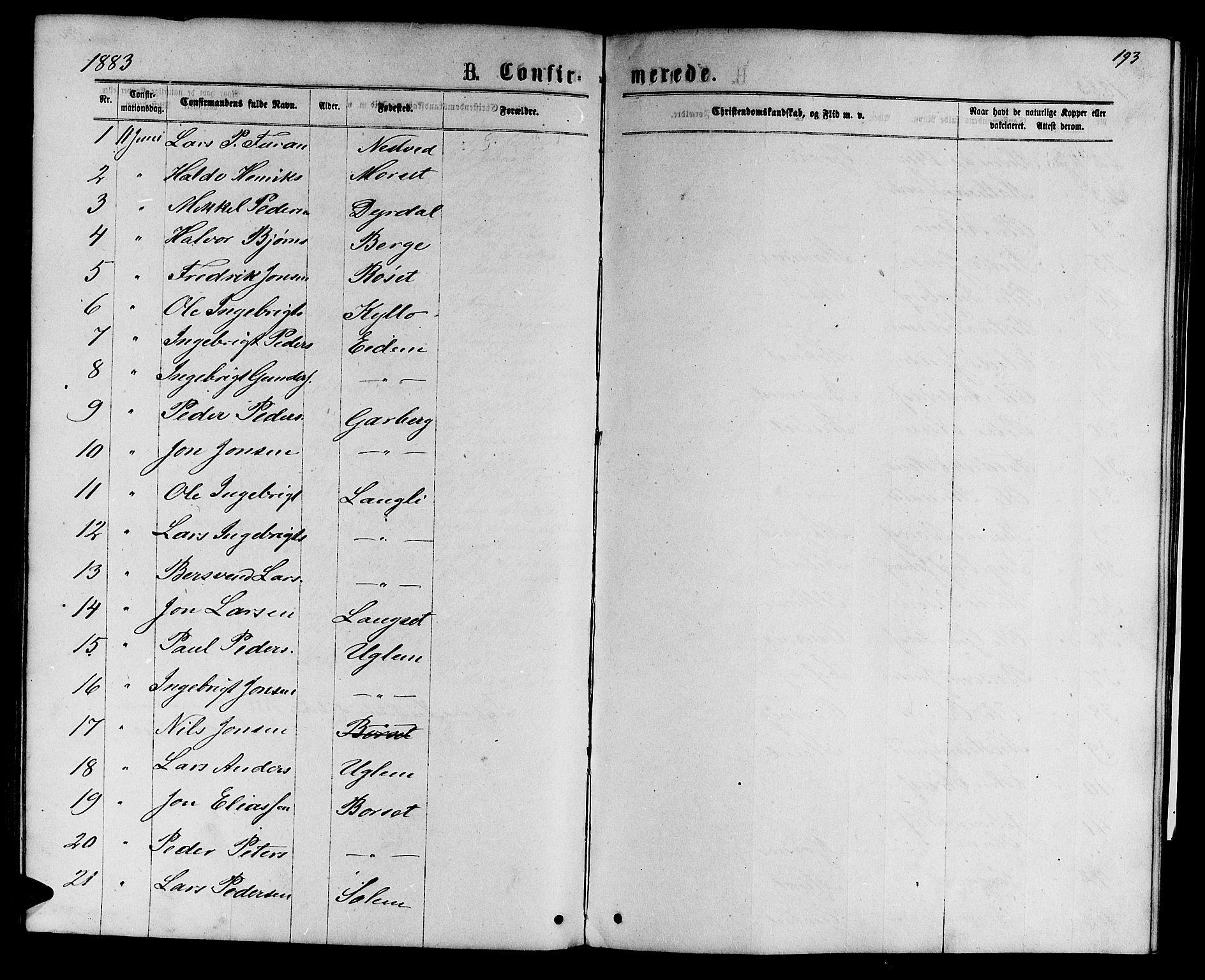Ministerialprotokoller, klokkerbøker og fødselsregistre - Sør-Trøndelag, SAT/A-1456/695/L1156: Parish register (copy) no. 695C07, 1869-1888, p. 193