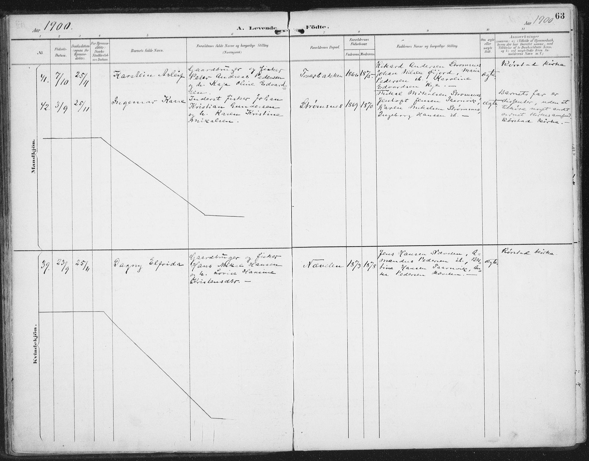 Ministerialprotokoller, klokkerbøker og fødselsregistre - Nordland, SAT/A-1459/854/L0779: Parish register (official) no. 854A02, 1892-1909, p. 63