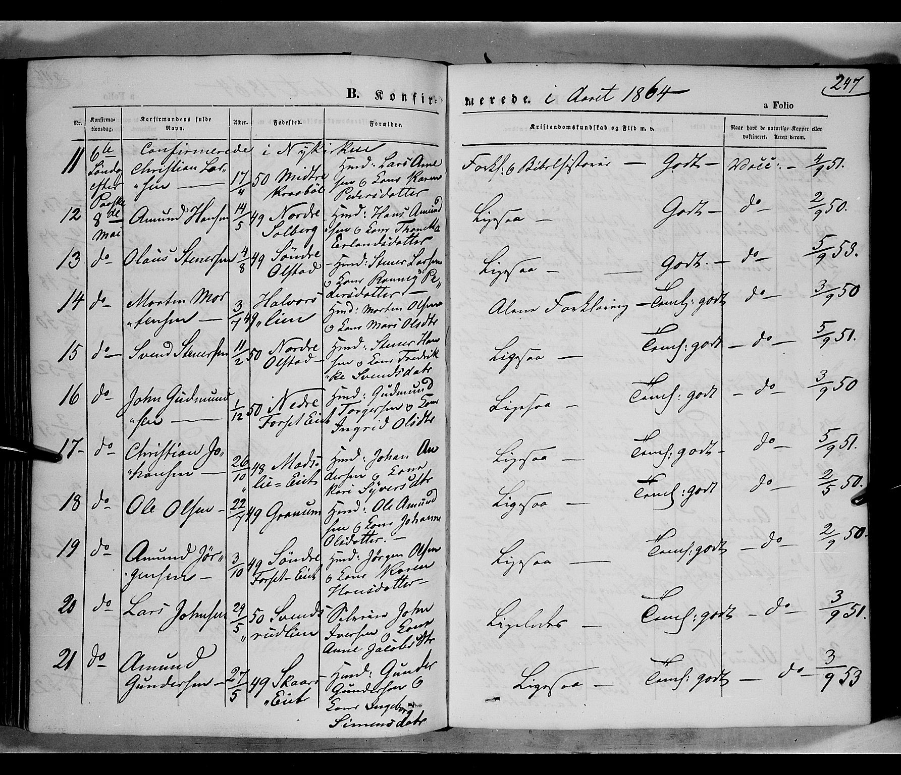 Gausdal prestekontor, AV/SAH-PREST-090/H/Ha/Haa/L0009: Parish register (official) no. 9, 1862-1873, p. 247