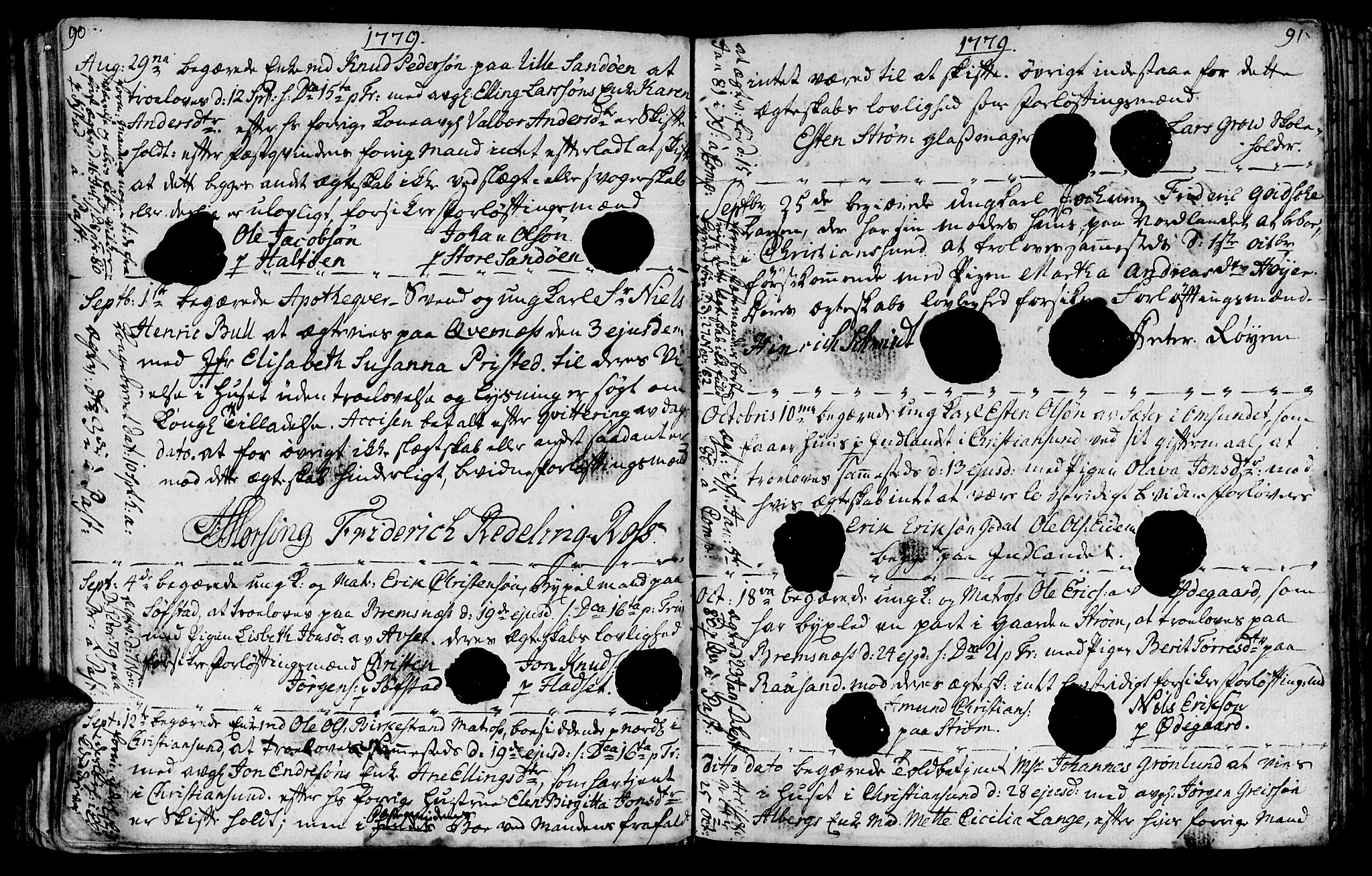 Ministerialprotokoller, klokkerbøker og fødselsregistre - Møre og Romsdal, AV/SAT-A-1454/568/L0794: Parish register (official) no. 568A03, 1764-1801, p. 90-91