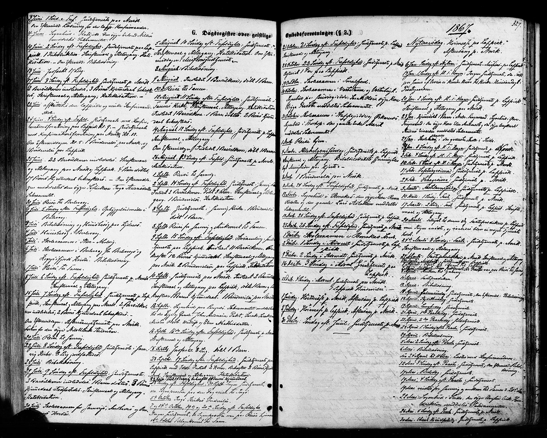 Tana sokneprestkontor, SATØ/S-1334/H/Ha/L0002kirke: Parish register (official) no. 2 /1, 1861-1877, p. 327
