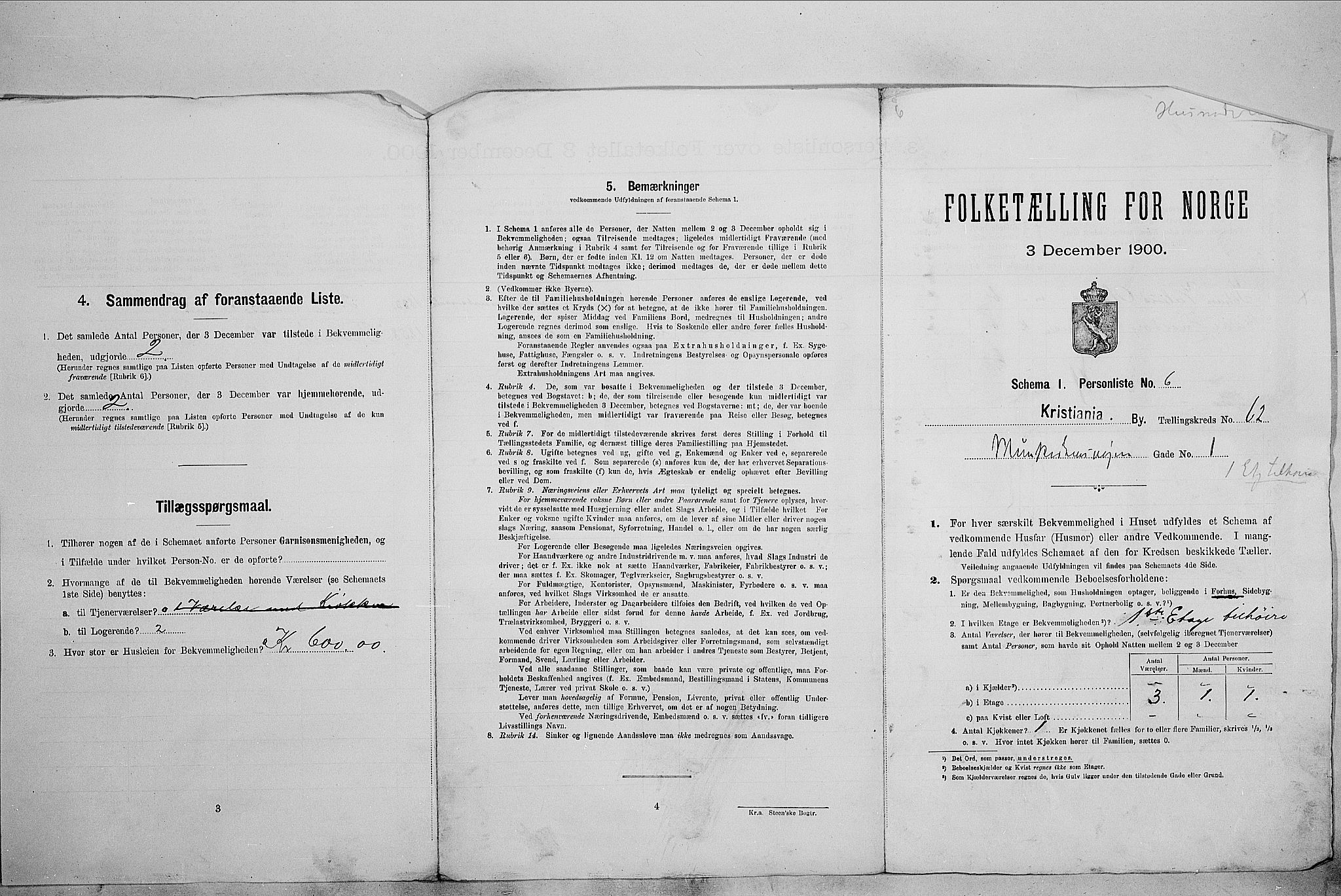 SAO, 1900 census for Kristiania, 1900, p. 60565