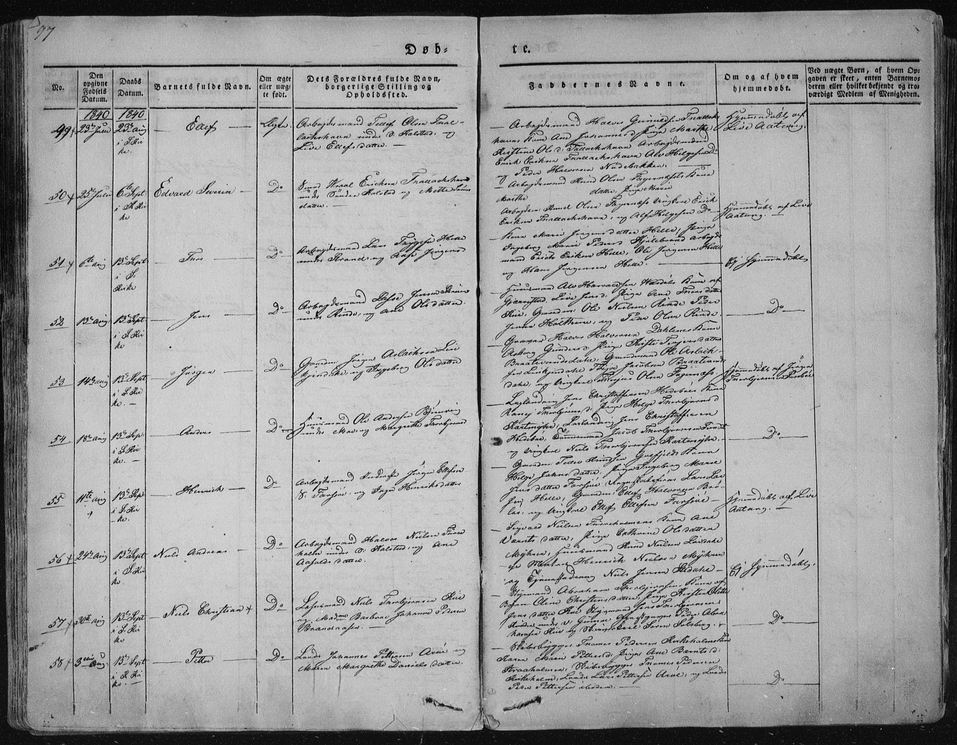 Sannidal kirkebøker, AV/SAKO-A-296/F/Fa/L0006: Parish register (official) no. 6, 1831-1847, p. 97