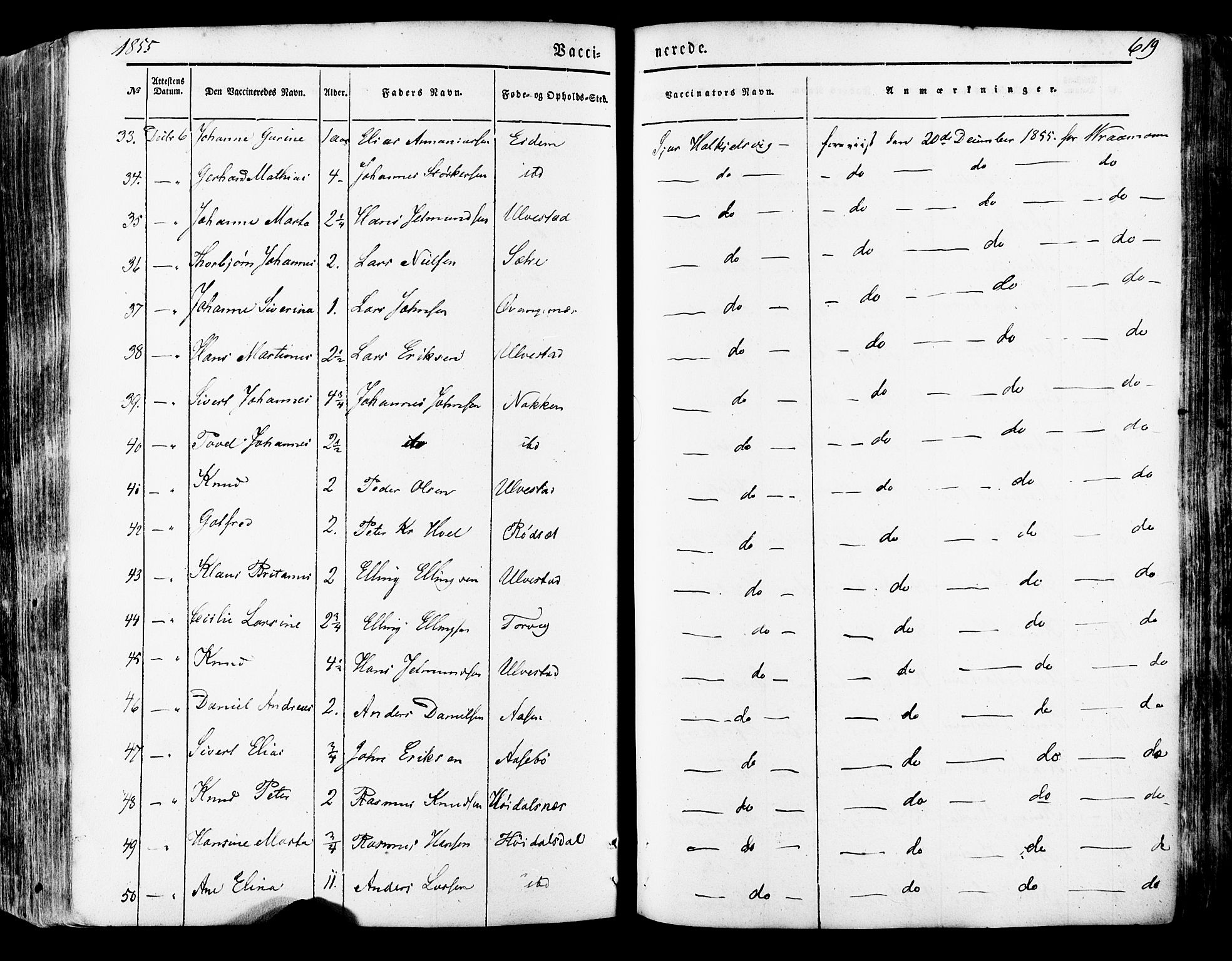 Ministerialprotokoller, klokkerbøker og fødselsregistre - Møre og Romsdal, SAT/A-1454/511/L0140: Parish register (official) no. 511A07, 1851-1878, p. 619