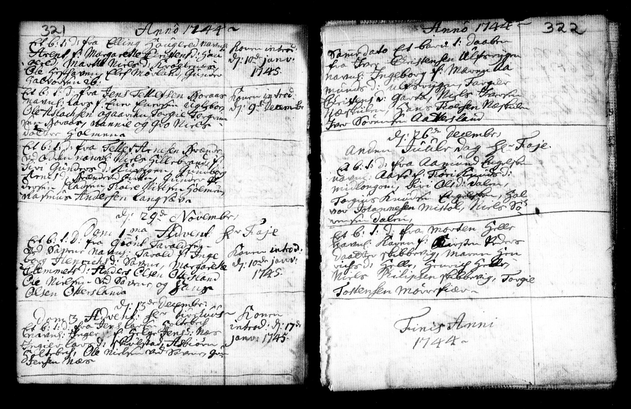 Holt sokneprestkontor, AV/SAK-1111-0021/F/Fa/L0002: Parish register (official) no. A 2, 1739-1753, p. 321-322