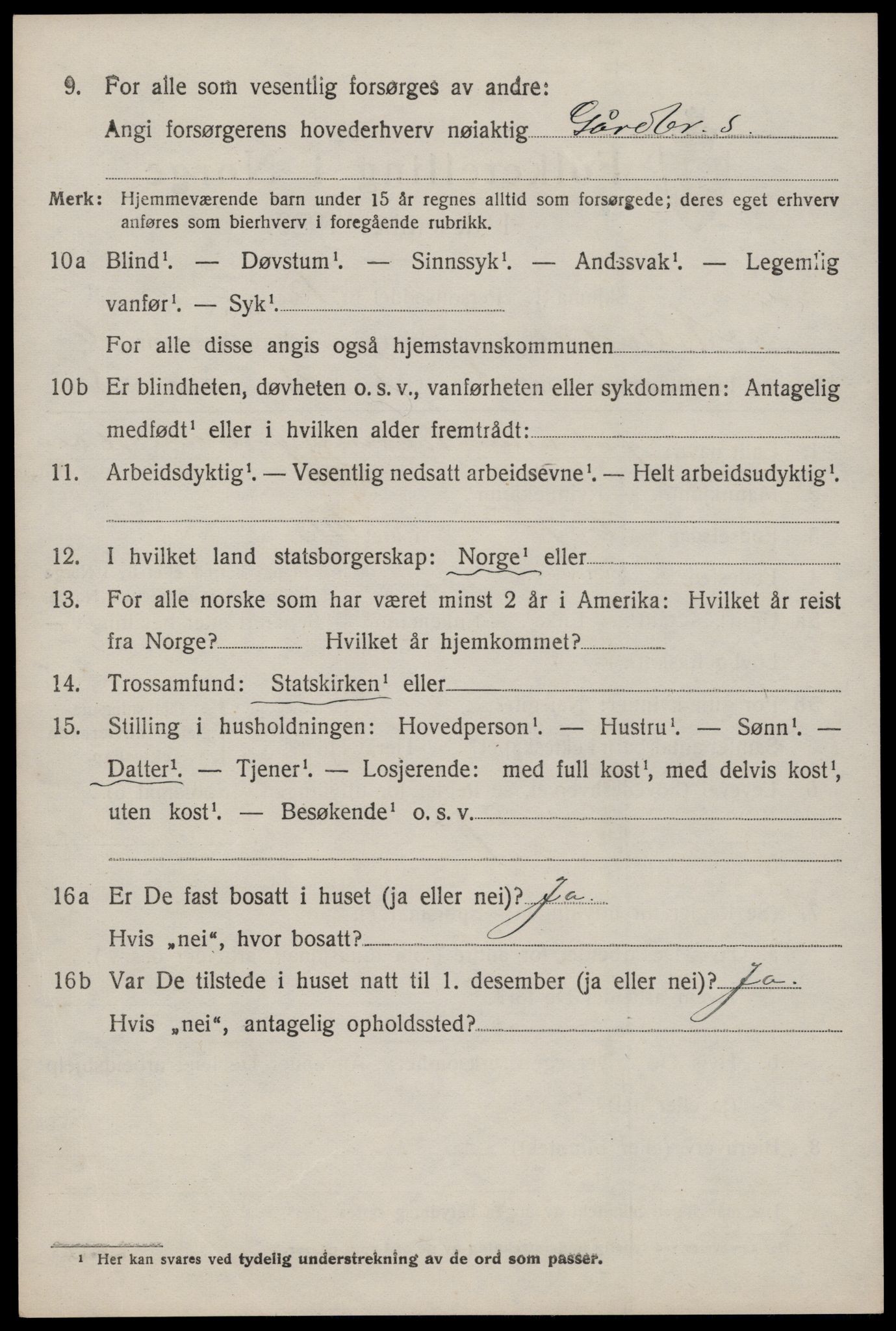 SAKO, 1920 census for Nissedal, 1920, p. 2294