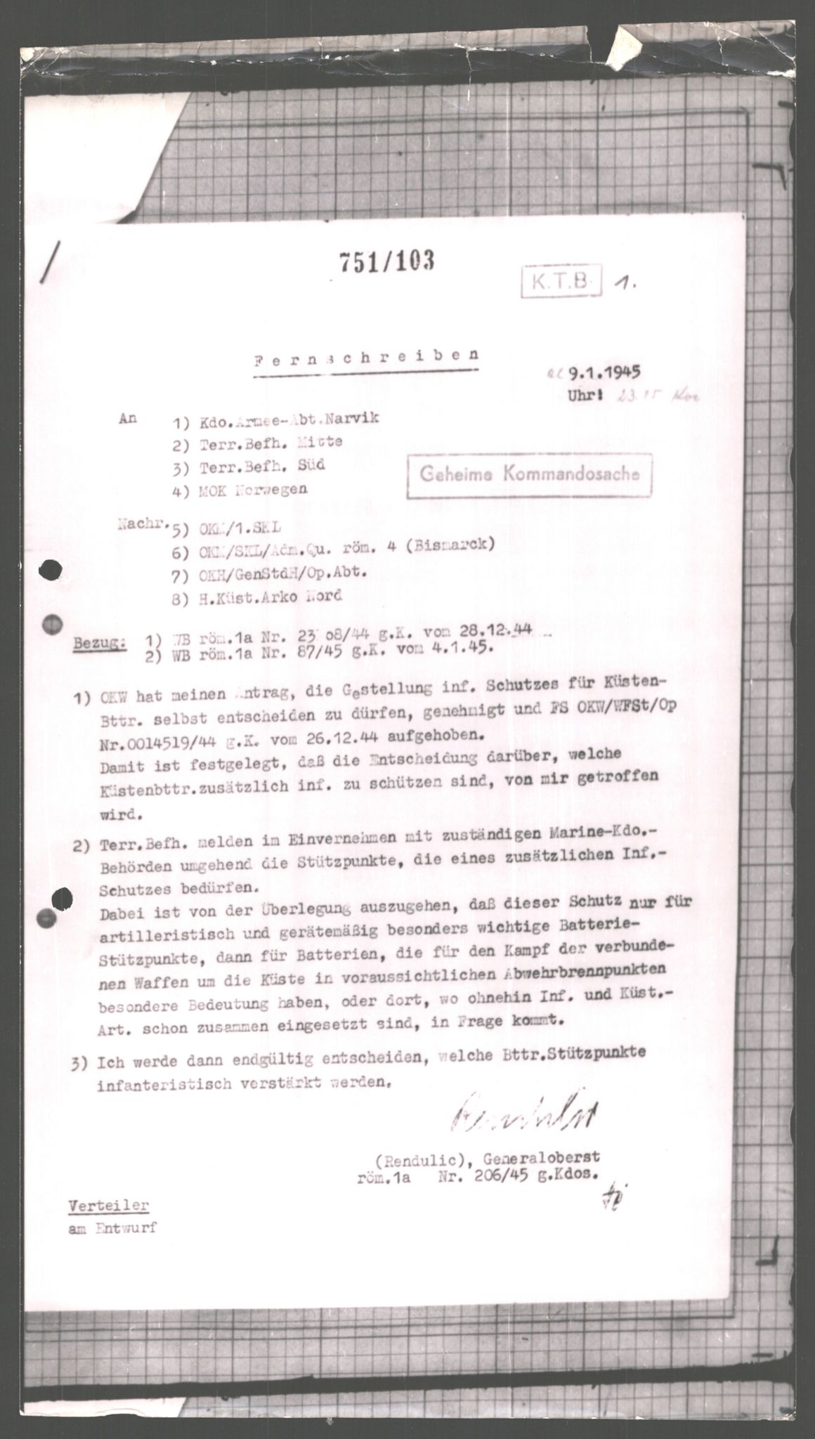 Forsvarets Overkommando. 2 kontor. Arkiv 11.4. Spredte tyske arkivsaker, AV/RA-RAFA-7031/D/Dar/Dara/L0001: Krigsdagbøker for 20. Gebirgs-Armee-Oberkommando (AOK 20), 1944-1945, p. 543