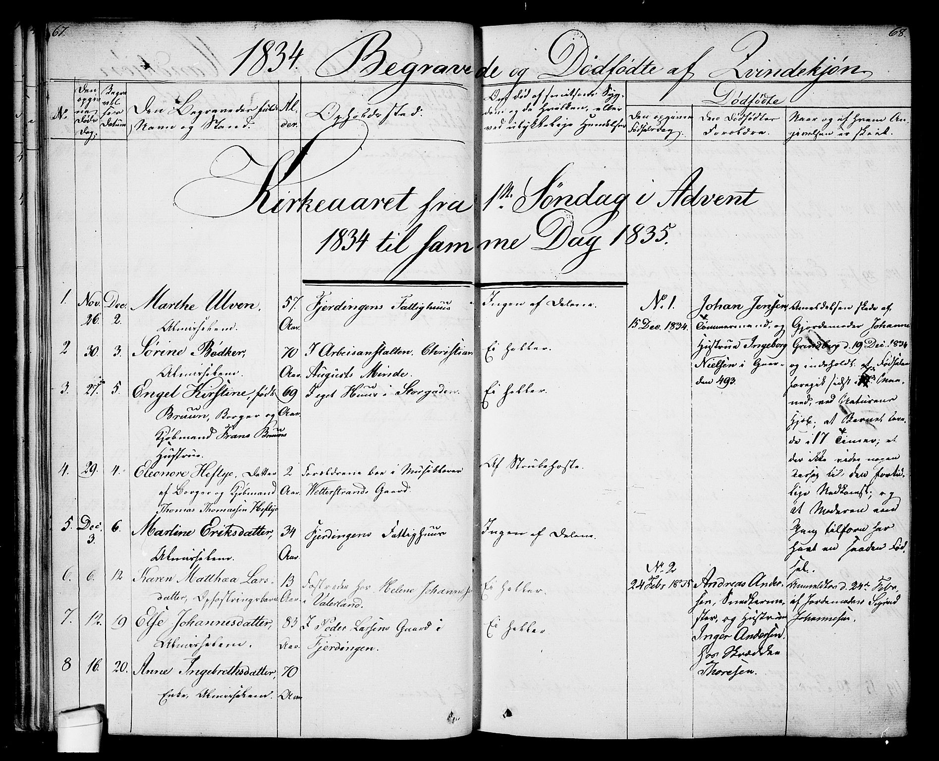 Oslo domkirke Kirkebøker, AV/SAO-A-10752/F/Fa/L0024: Parish register (official) no. 24, 1833-1846, p. 67-68