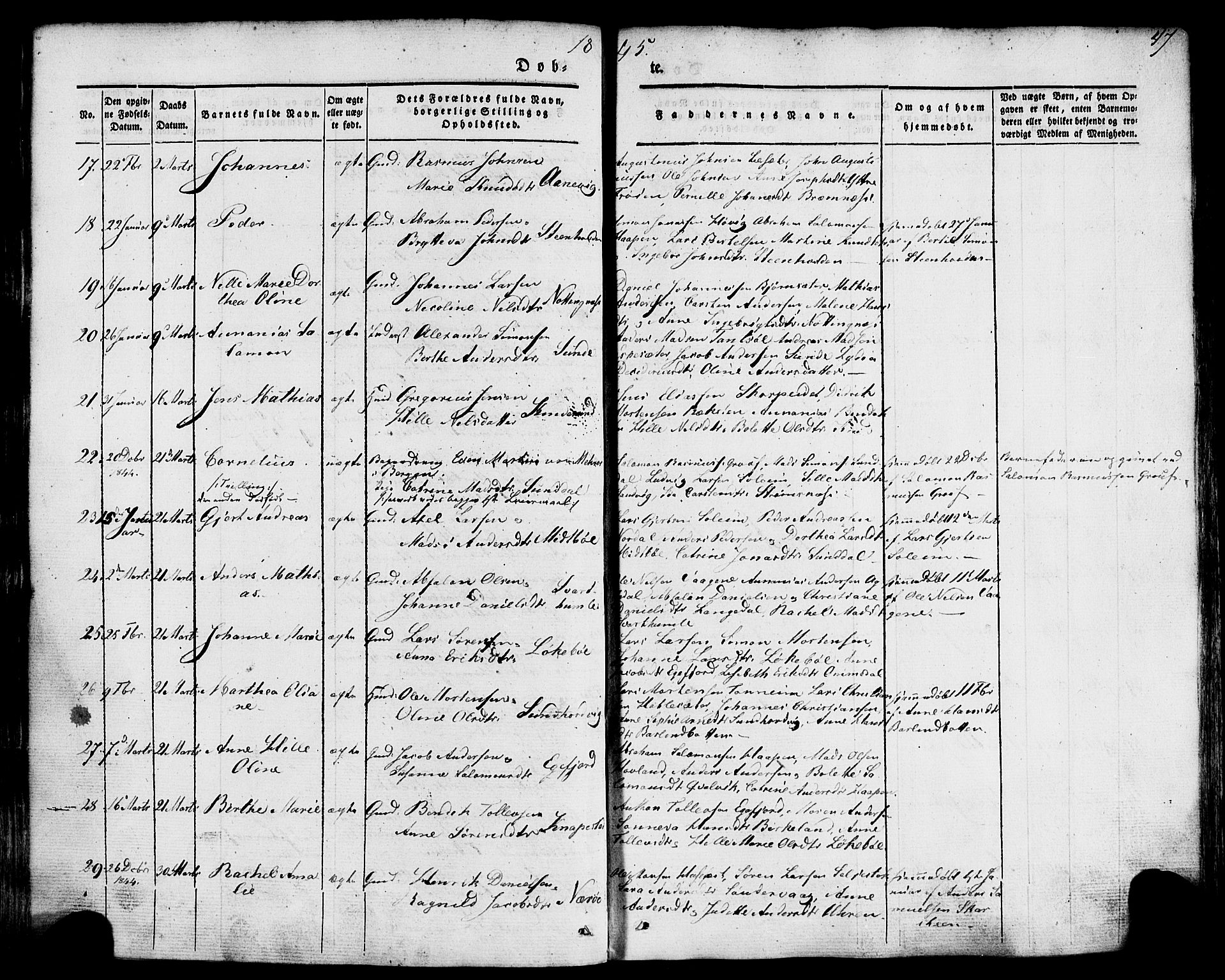 Kinn sokneprestembete, AV/SAB-A-80801/H/Haa/Haaa/L0005: Parish register (official) no. A 5, 1841-1857, p. 47