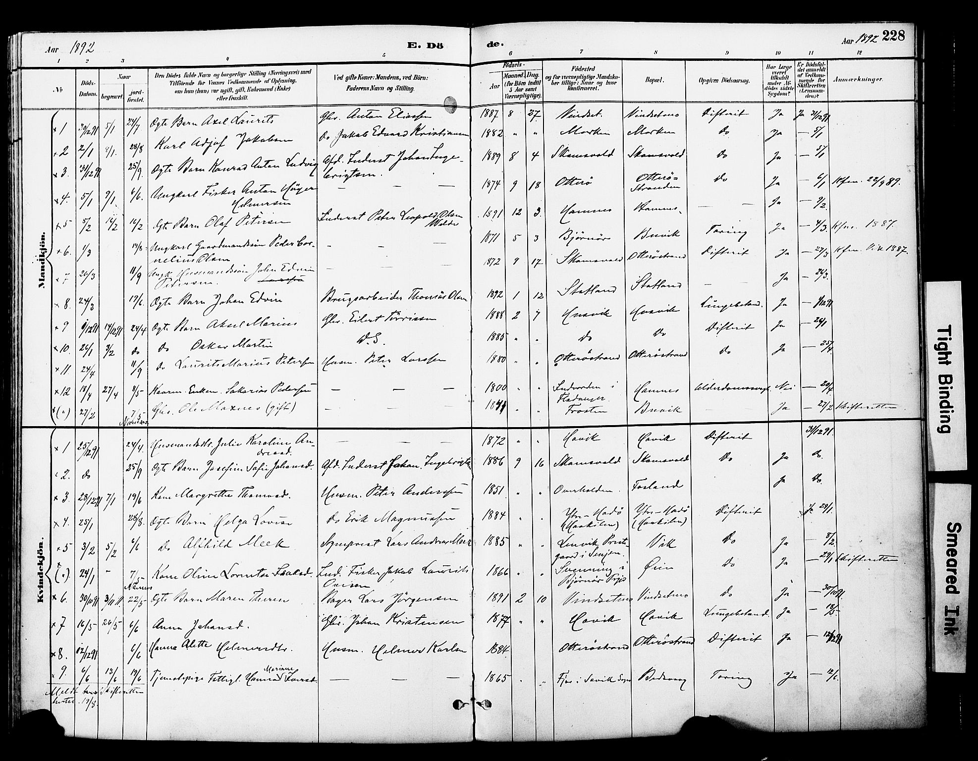 Ministerialprotokoller, klokkerbøker og fødselsregistre - Nord-Trøndelag, SAT/A-1458/774/L0628: Parish register (official) no. 774A02, 1887-1903, p. 228