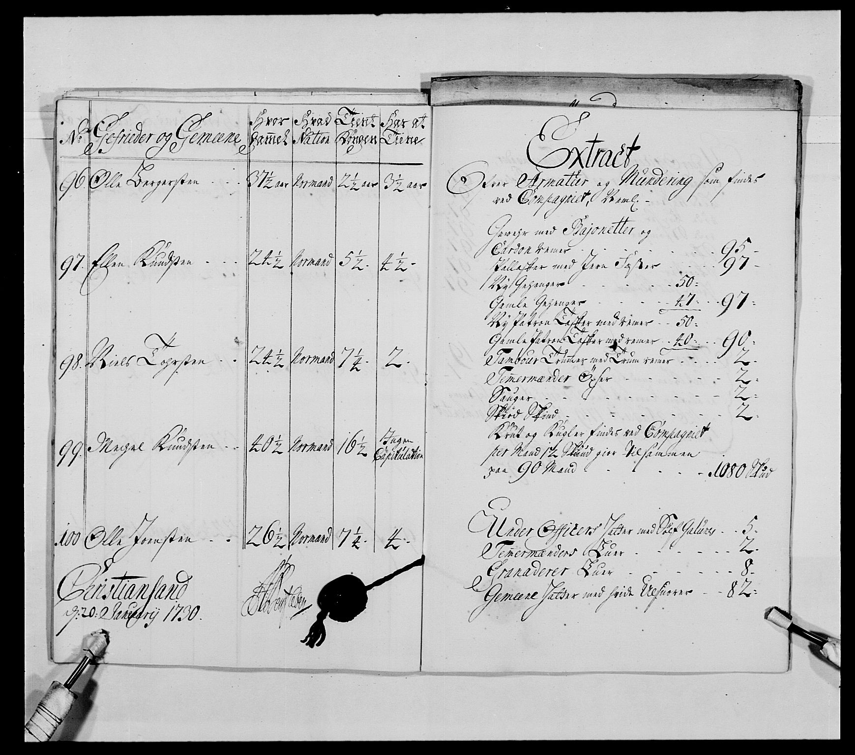 Kommanderende general (KG I) med Det norske krigsdirektorium, AV/RA-EA-5419/E/Ea/L0474: Kavaleriet, 1682-1730, p. 277