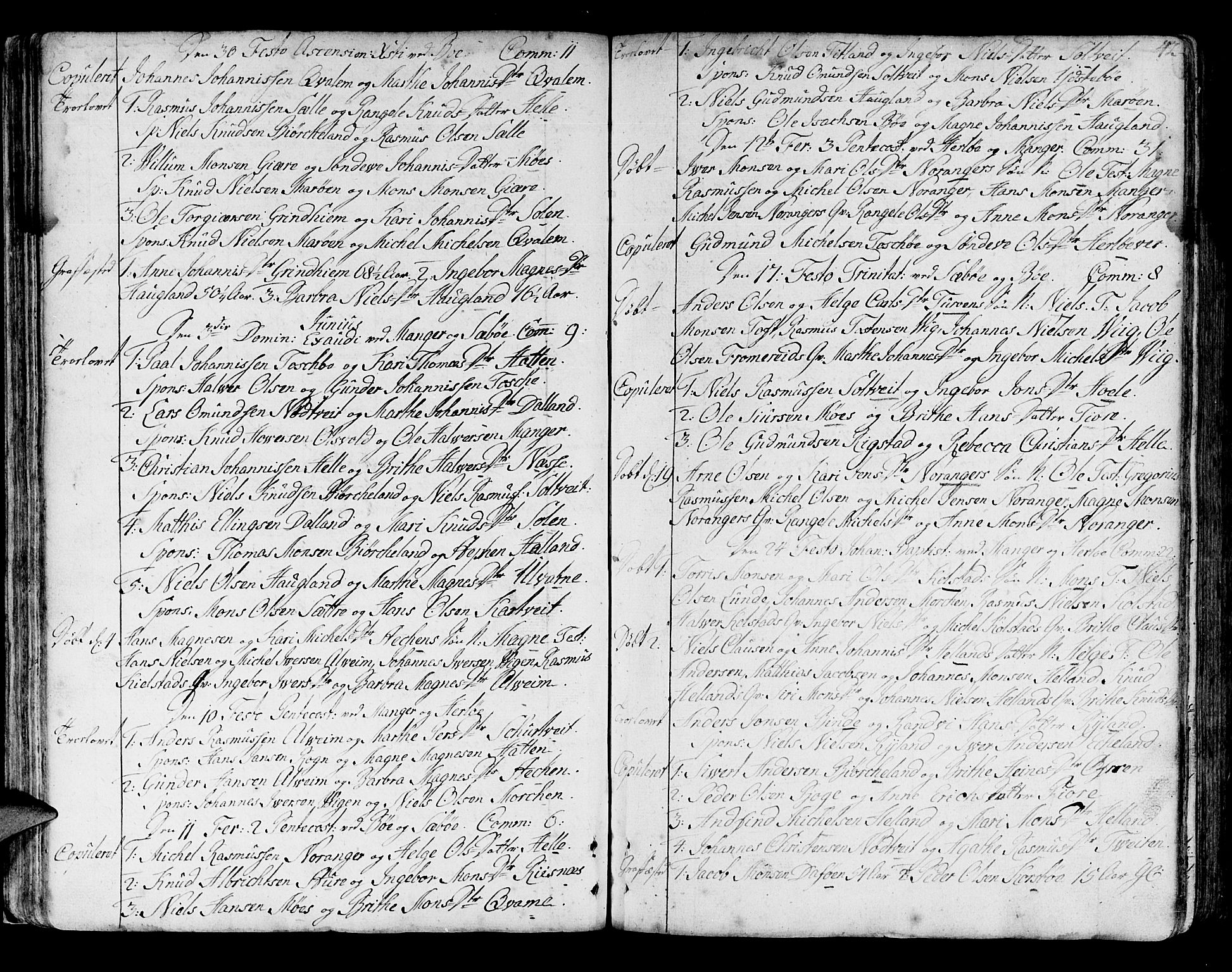 Manger sokneprestembete, AV/SAB-A-76801/H/Haa: Parish register (official) no. A 1, 1759-1791, p. 42