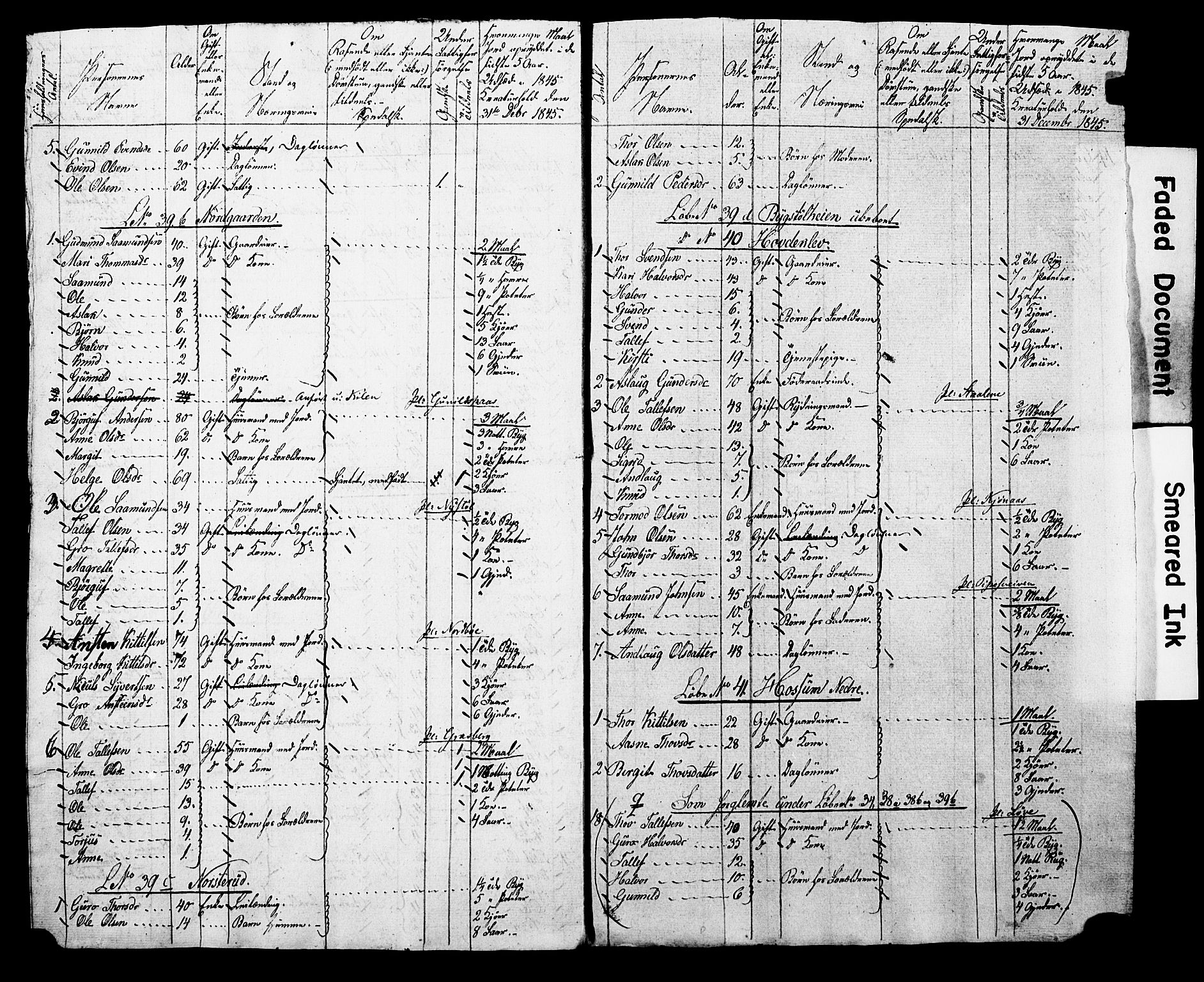 , Census 1845 for Kviteseid, 1845, p. 23