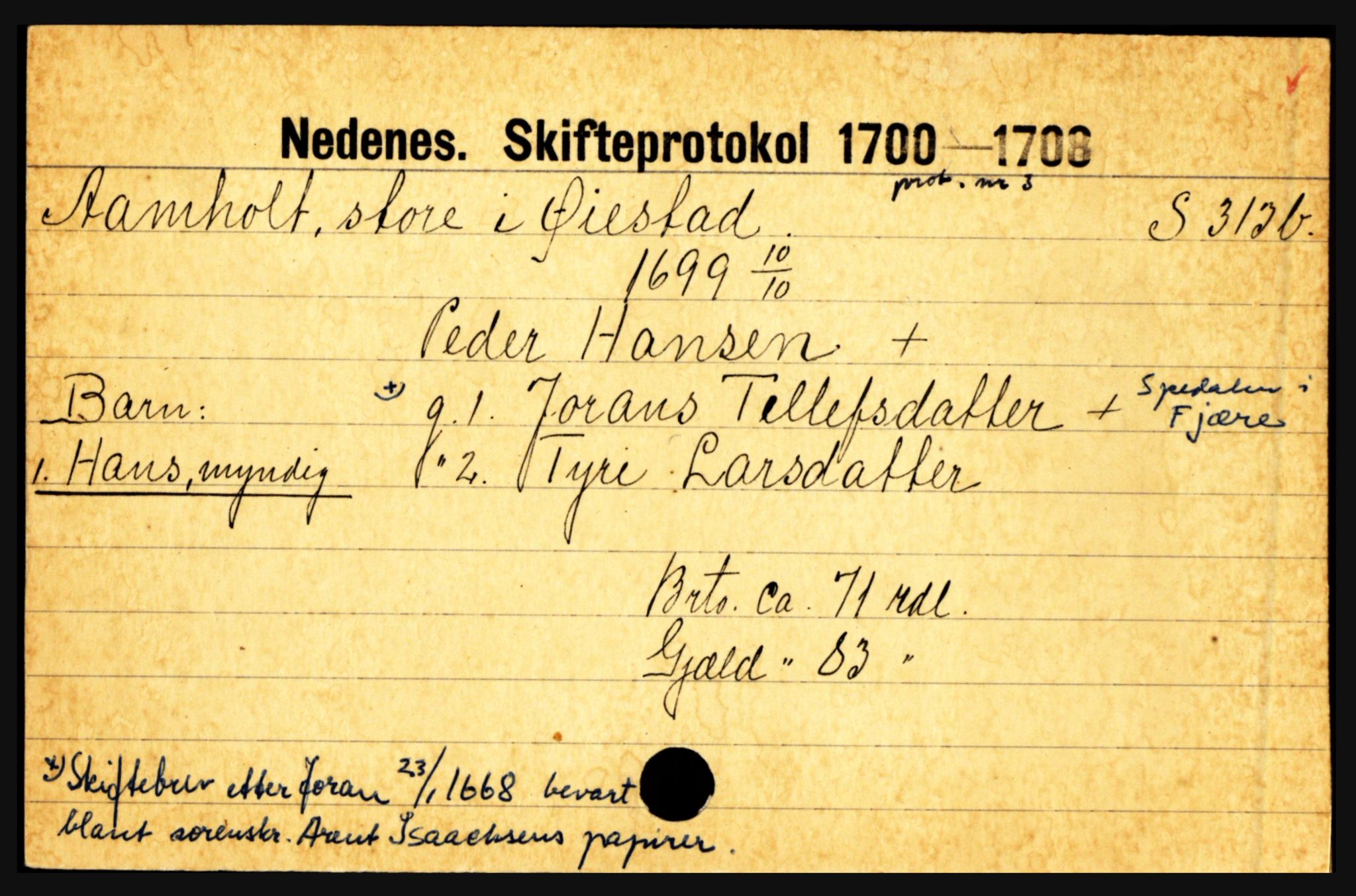 Nedenes sorenskriveri før 1824, AV/SAK-1221-0007/H, p. 34951