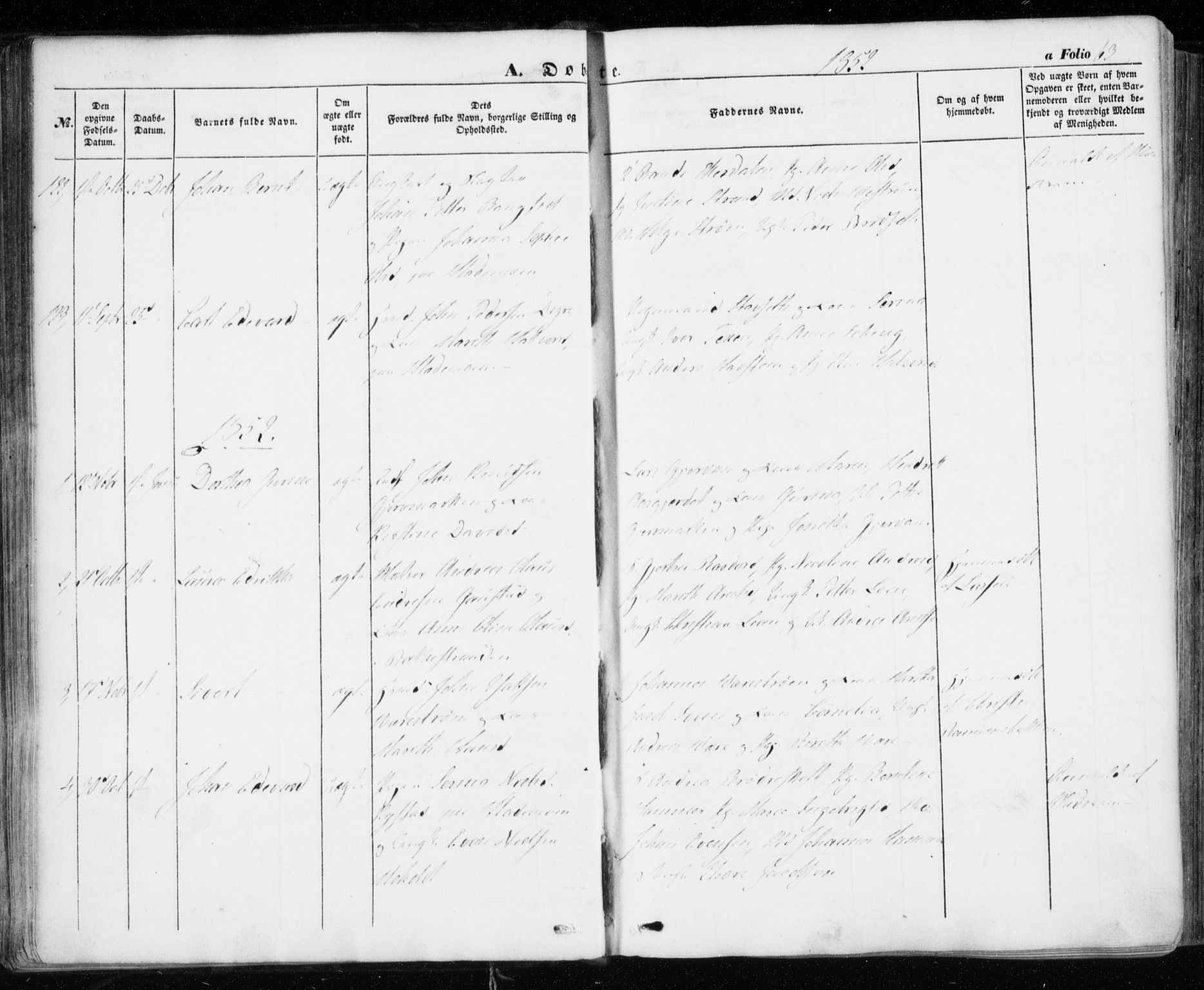 Ministerialprotokoller, klokkerbøker og fødselsregistre - Sør-Trøndelag, AV/SAT-A-1456/606/L0291: Parish register (official) no. 606A06, 1848-1856, p. 63