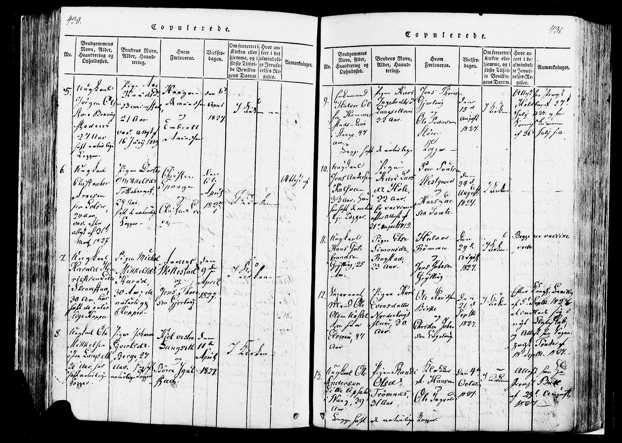 Løten prestekontor, SAH/PREST-022/K/Ka/L0005: Parish register (official) no. 5, 1814-1832, p. 430-431