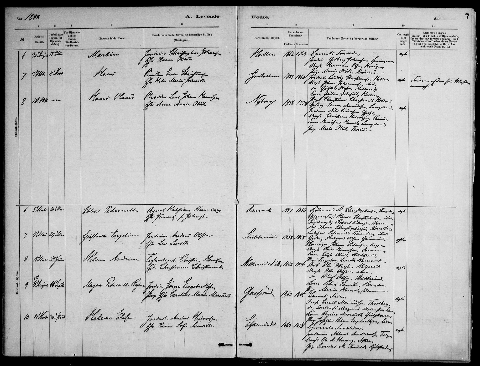 Skoger kirkebøker, AV/SAKO-A-59/F/Fb/L0001: Parish register (official) no. II 1, 1885-1913, p. 7