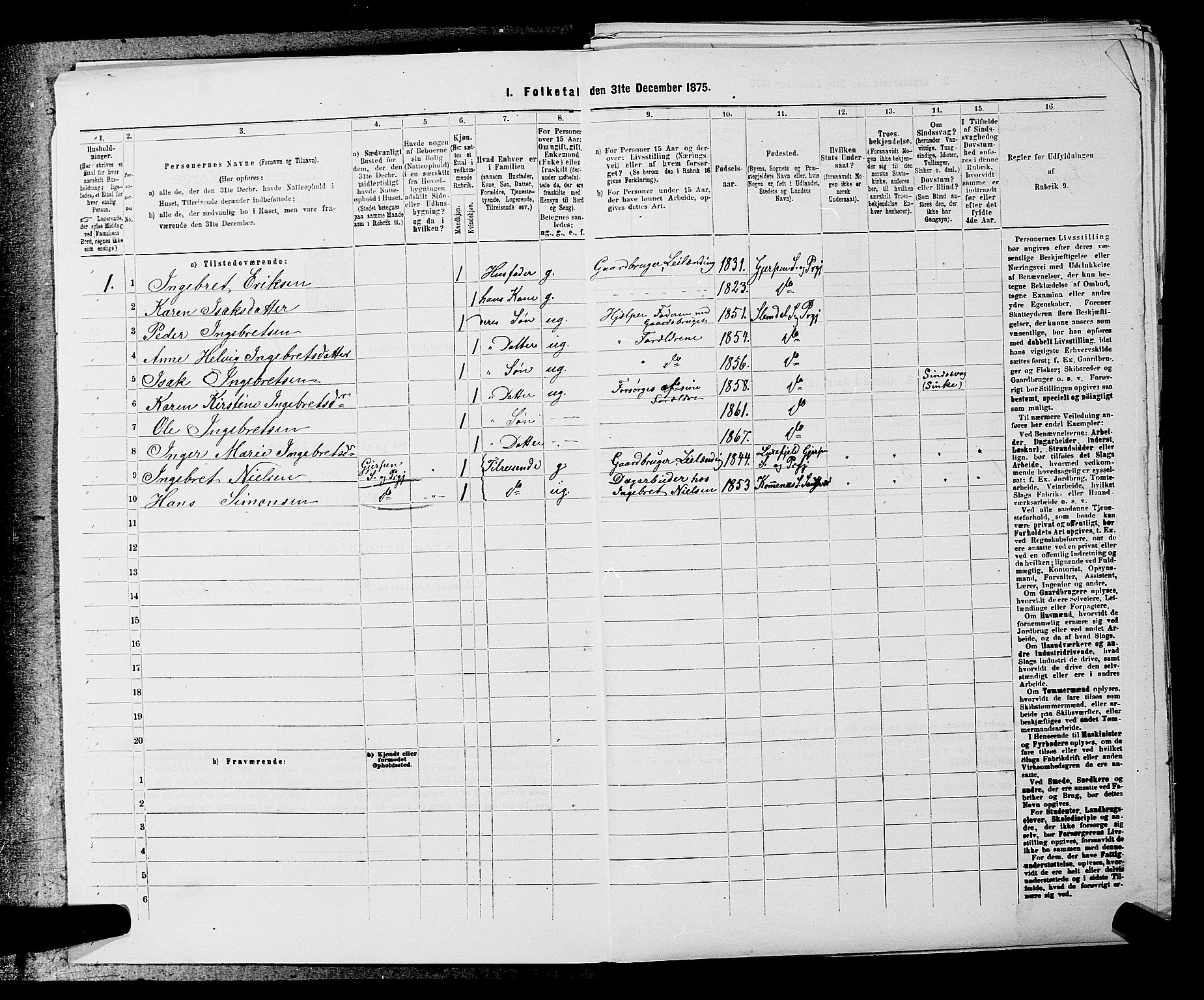 SAKO, 1875 census for 0811P Slemdal, 1875, p. 21