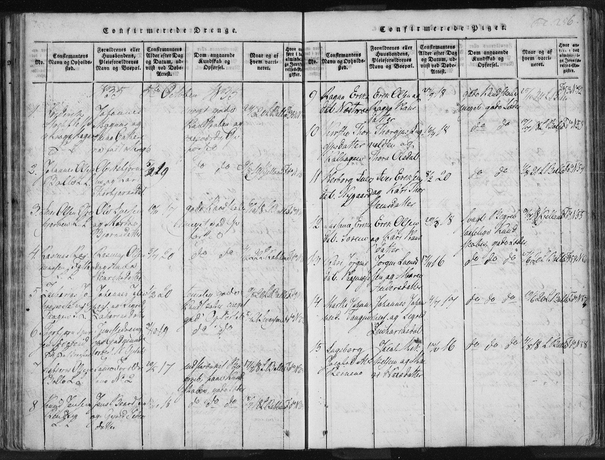 Vikedal sokneprestkontor, AV/SAST-A-101840/01/IV: Parish register (official) no. A 3, 1817-1850, p. 256