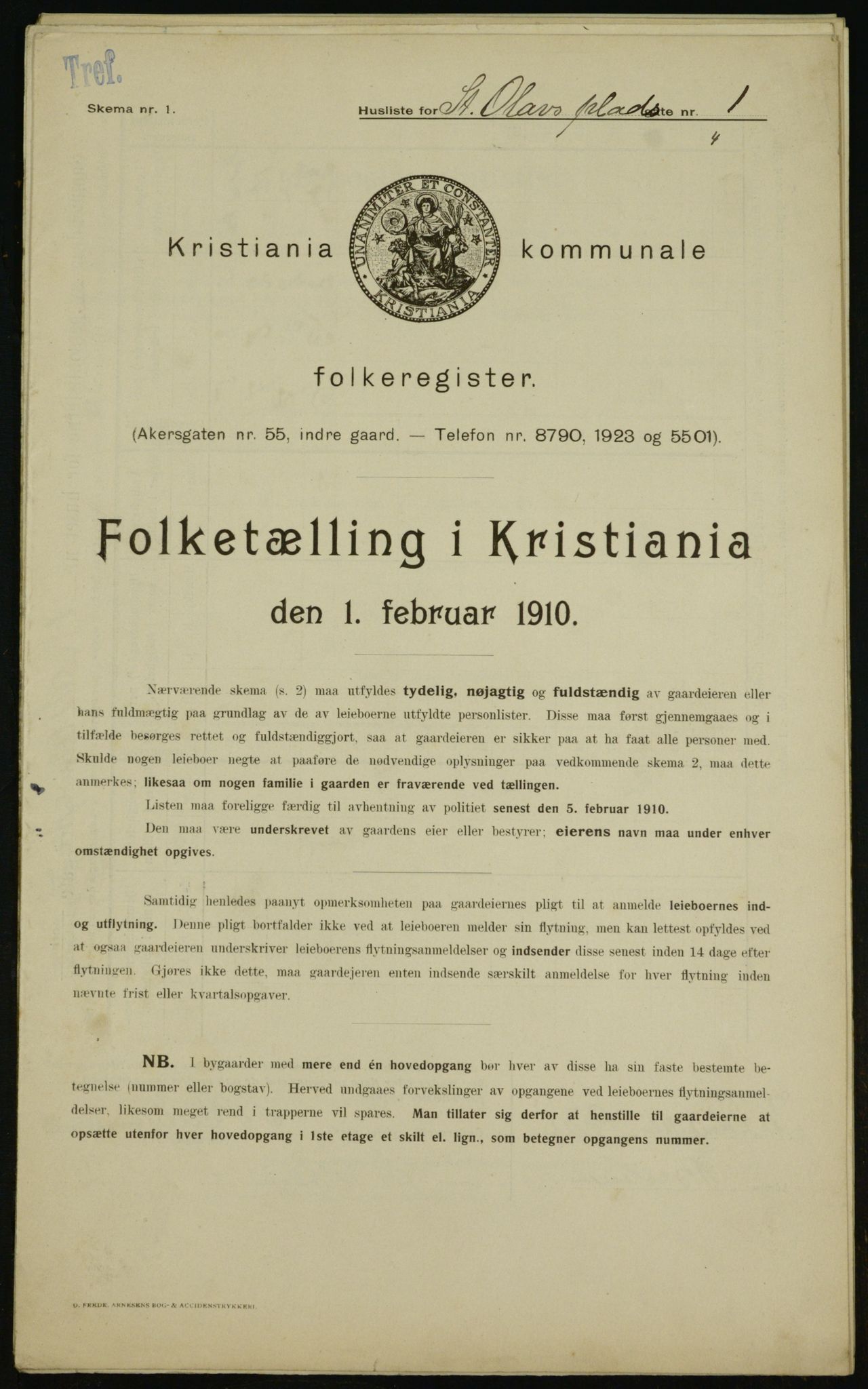 OBA, Municipal Census 1910 for Kristiania, 1910, p. 84442