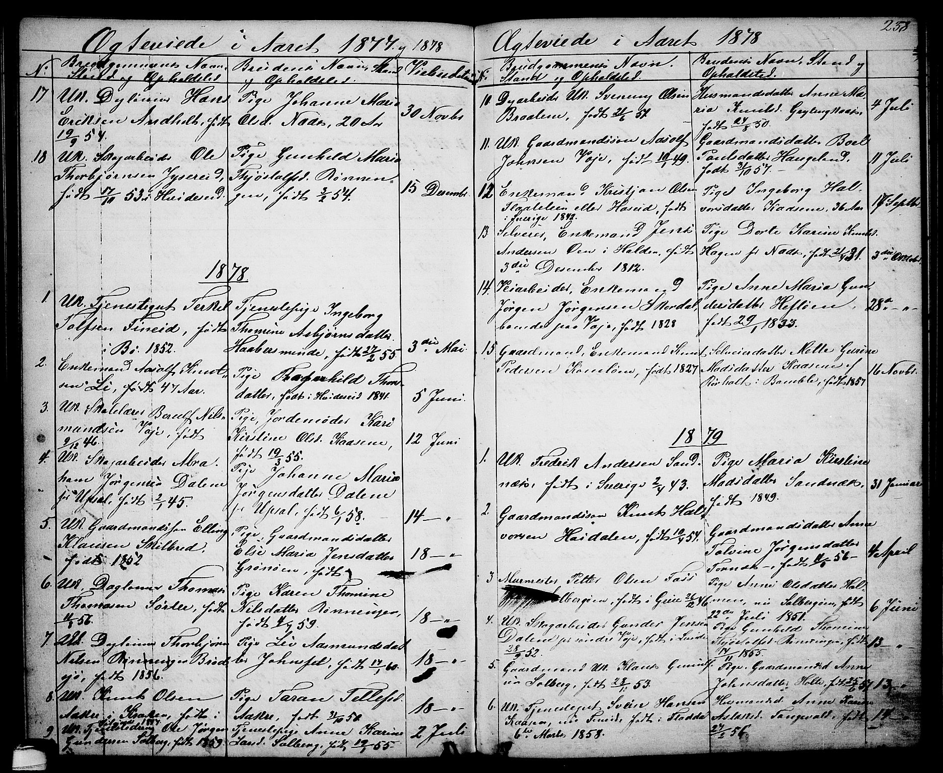 Drangedal kirkebøker, SAKO/A-258/G/Ga/L0002: Parish register (copy) no. I 2, 1856-1887, p. 238