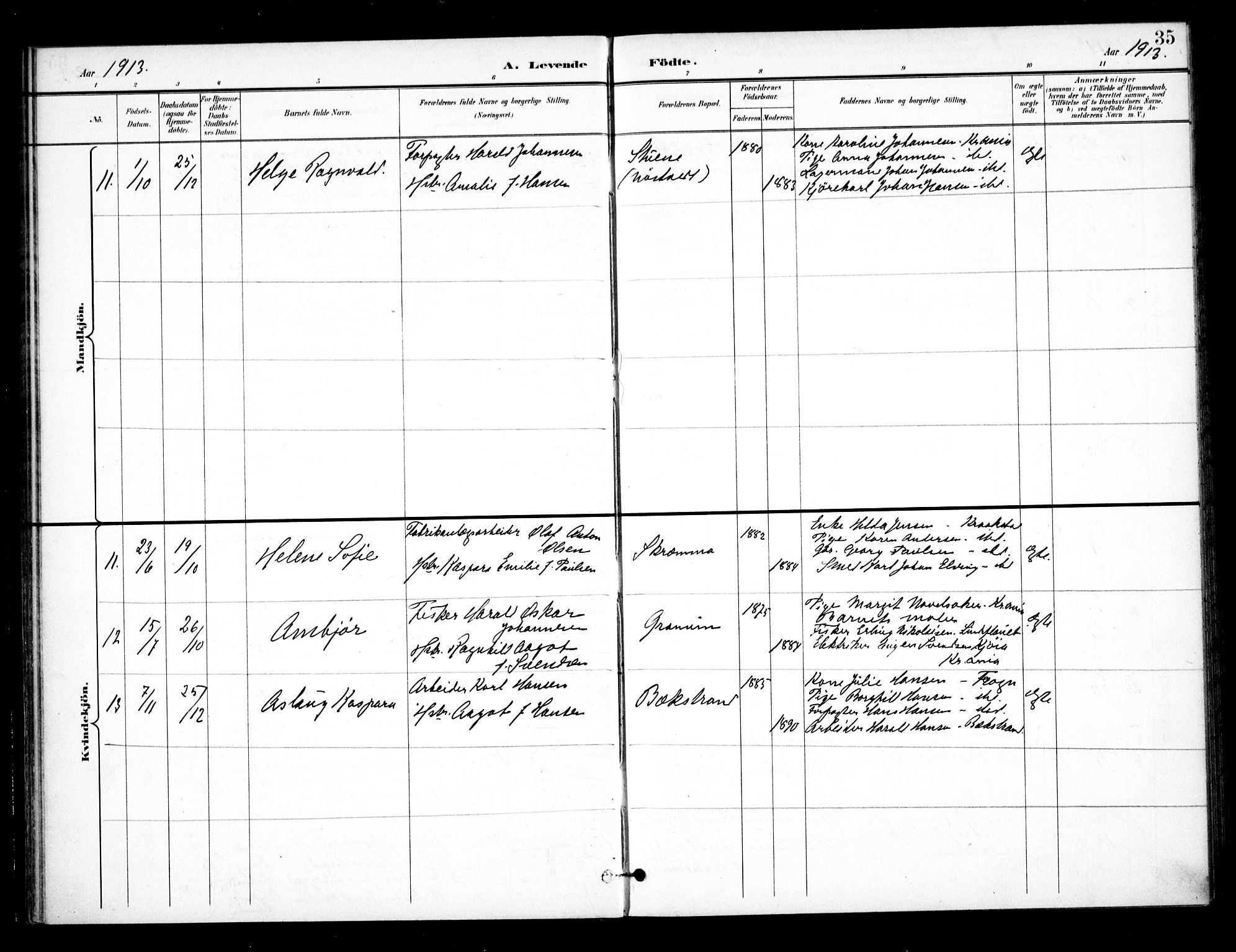 Ås prestekontor Kirkebøker, AV/SAO-A-10894/F/Fb/L0002: Parish register (official) no. II 2, 1895-1916, p. 35