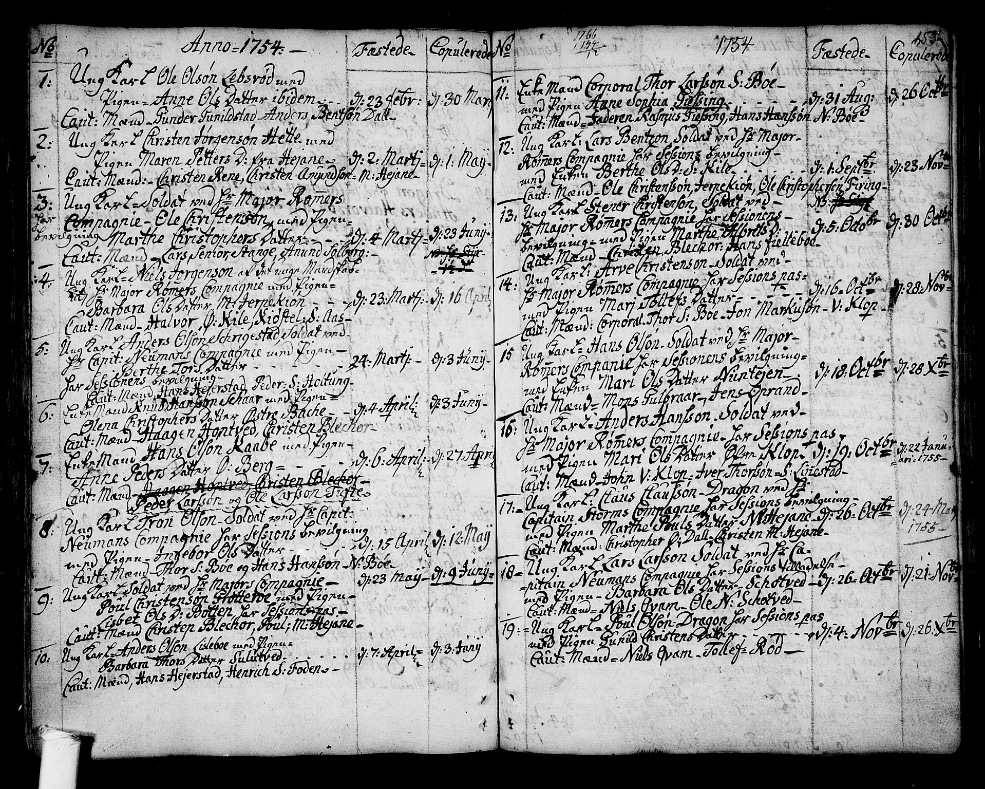 Ramnes kirkebøker, AV/SAKO-A-314/F/Fa/L0001: Parish register (official) no. I 1, 1732-1774, p. 153