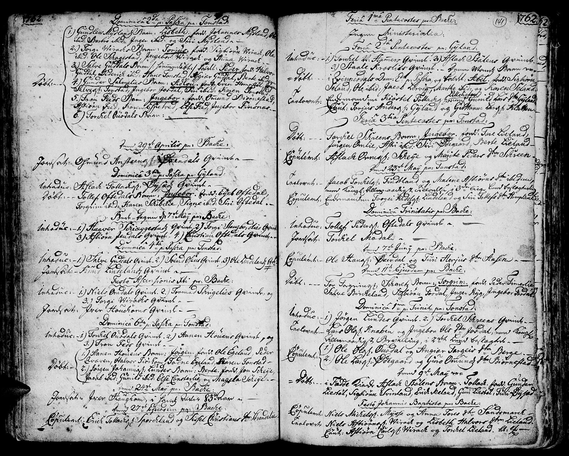 Bakke sokneprestkontor, AV/SAK-1111-0002/F/Fa/Faa/L0001: Parish register (official) no. A 1, 1741-1780, p. 141