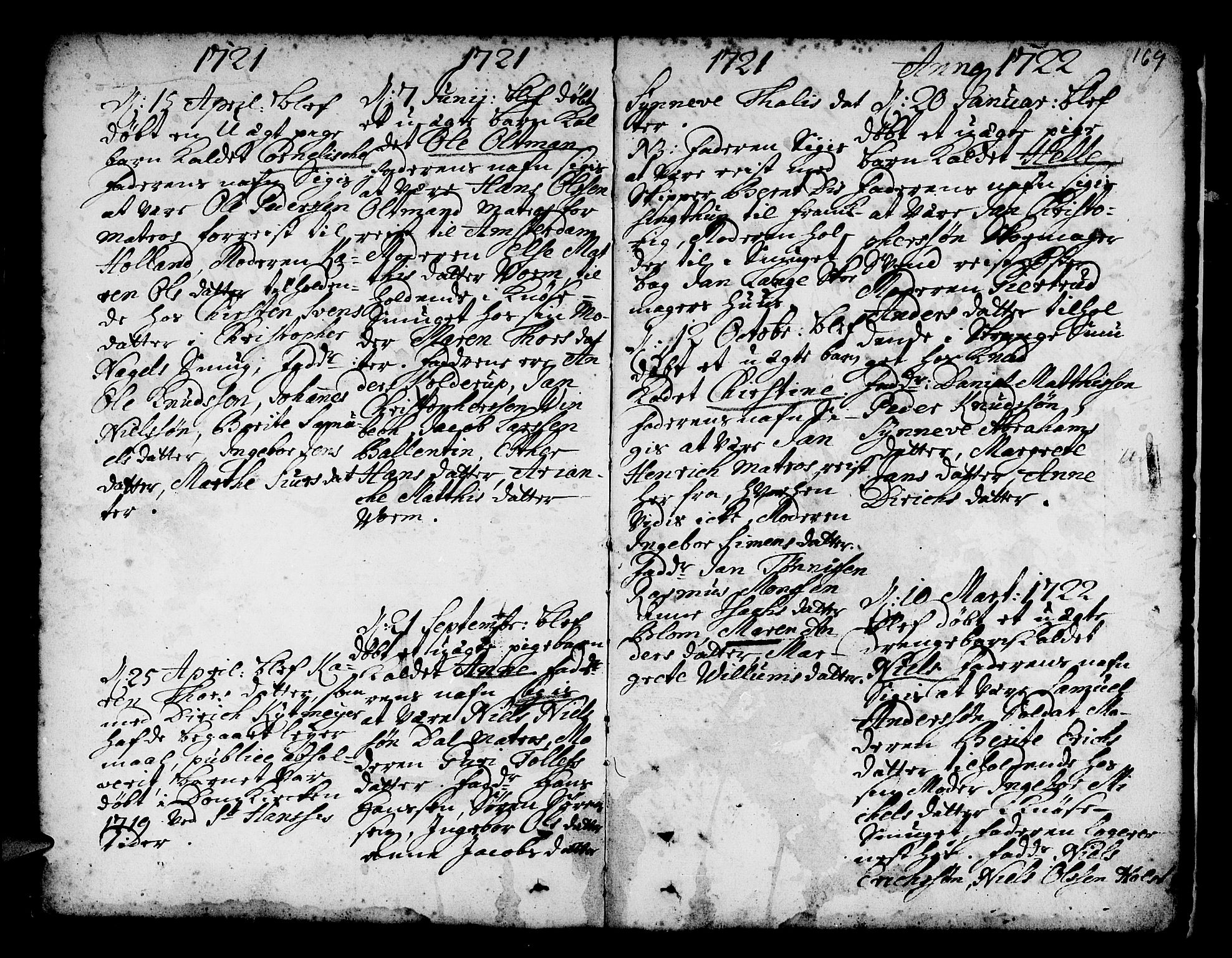 Nykirken Sokneprestembete, AV/SAB-A-77101/H/Haa/L0002: Parish register (official) no. A 2, 1700-1723, p. 169