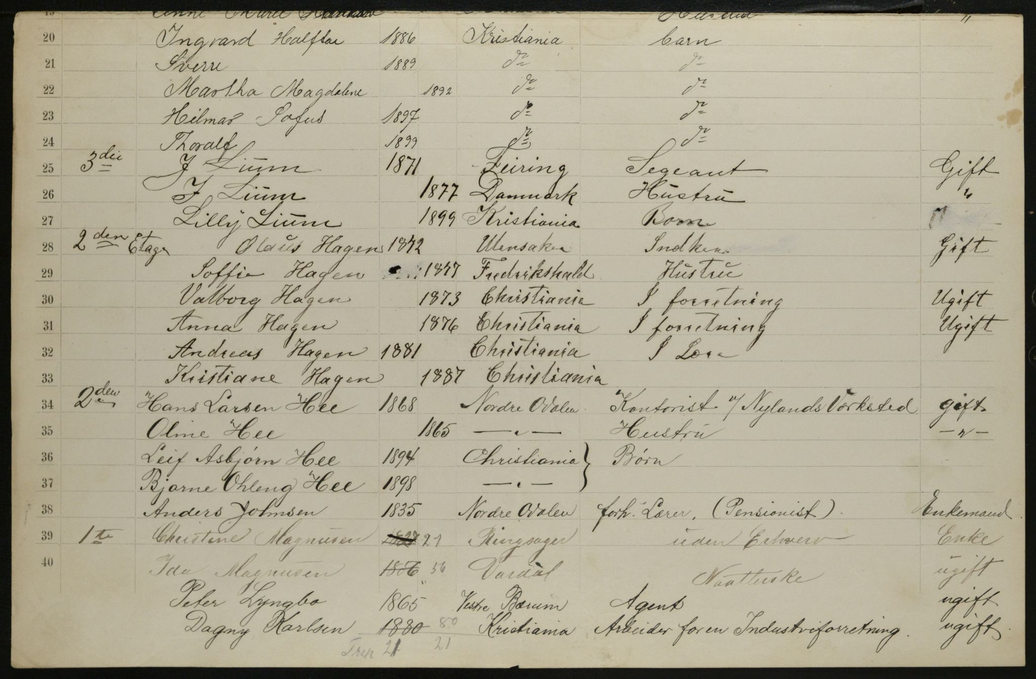 OBA, Municipal Census 1901 for Kristiania, 1901, p. 1066