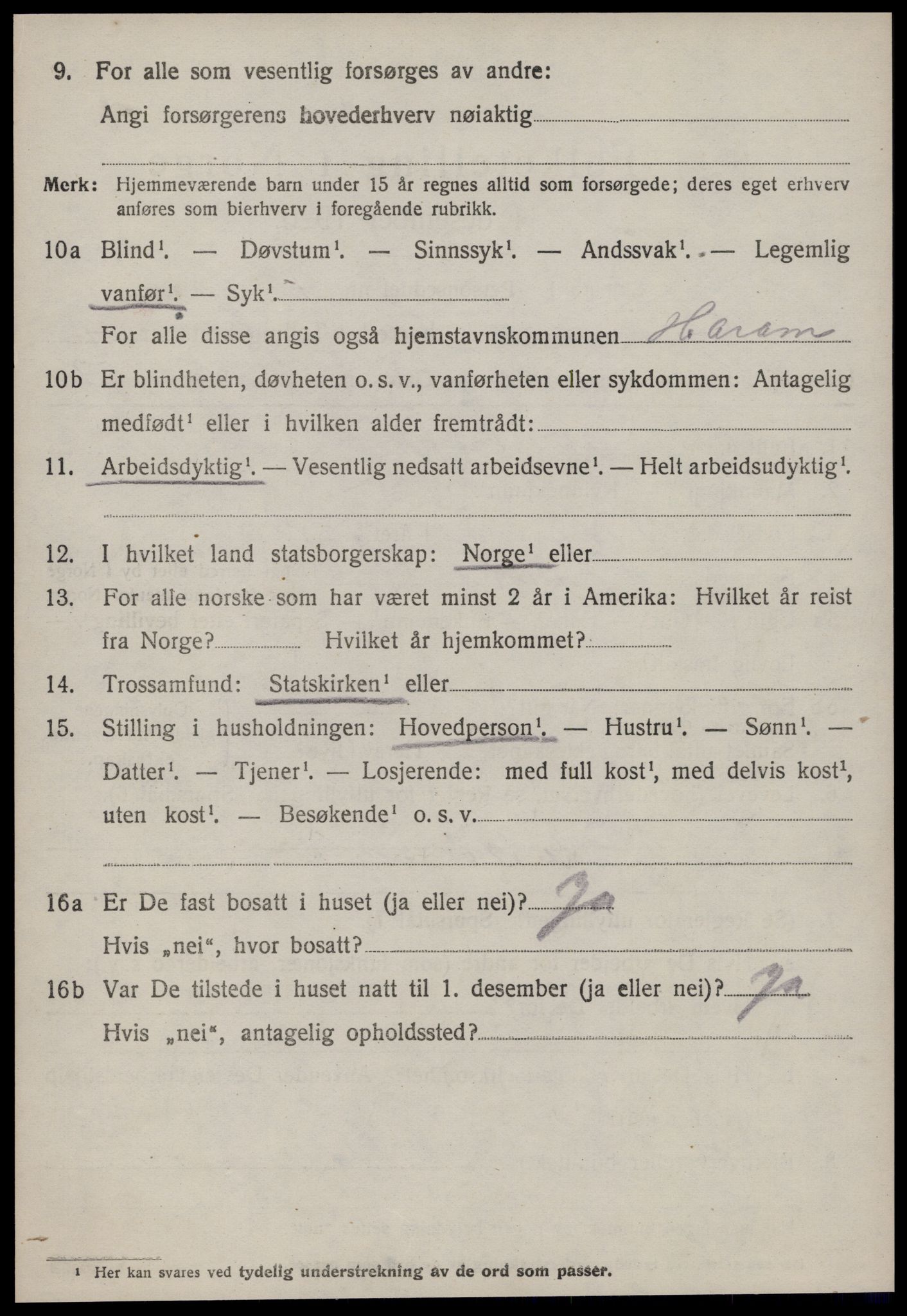 SAT, 1920 census for Haram, 1920, p. 2248