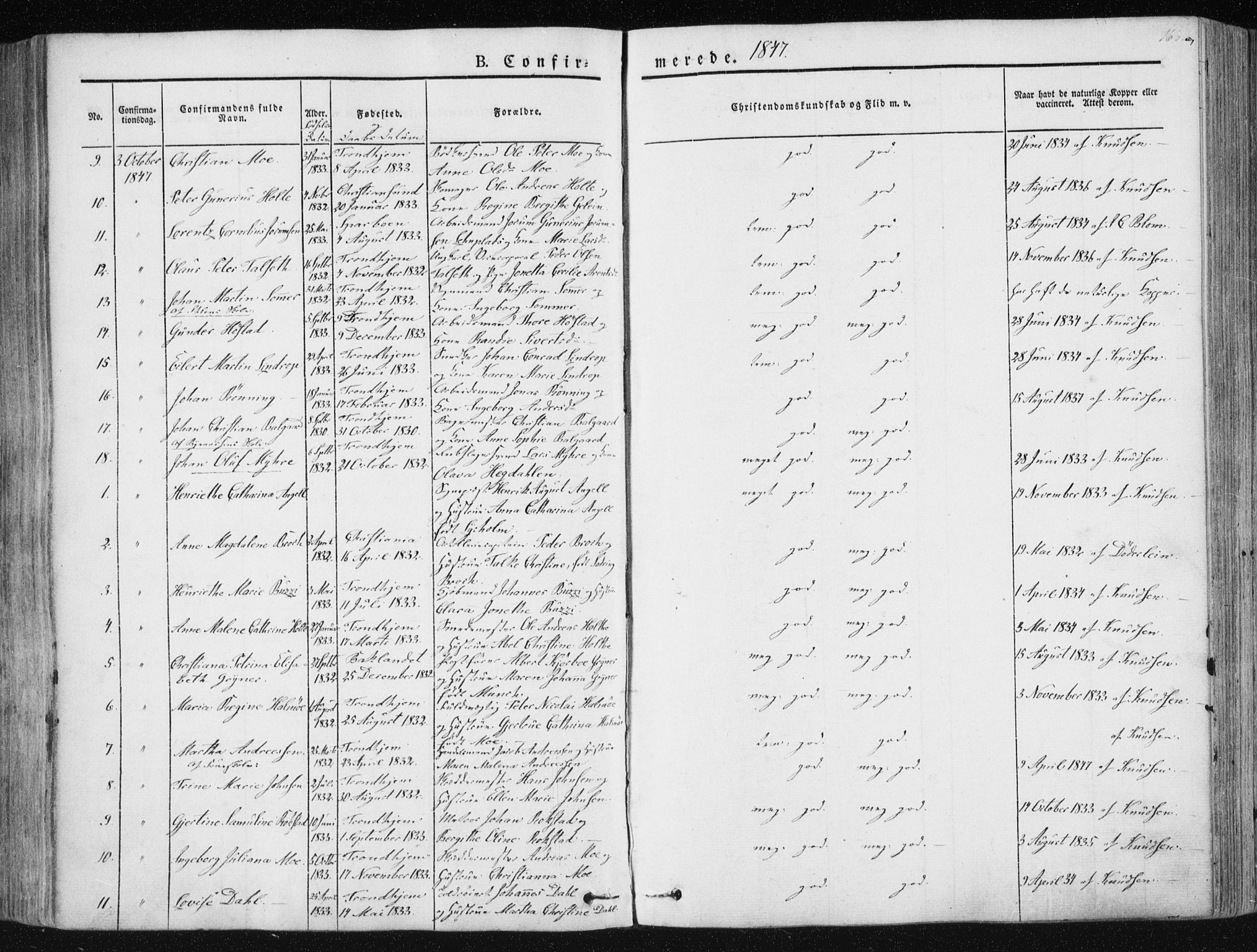 Ministerialprotokoller, klokkerbøker og fødselsregistre - Sør-Trøndelag, AV/SAT-A-1456/602/L0110: Parish register (official) no. 602A08, 1840-1854, p. 166