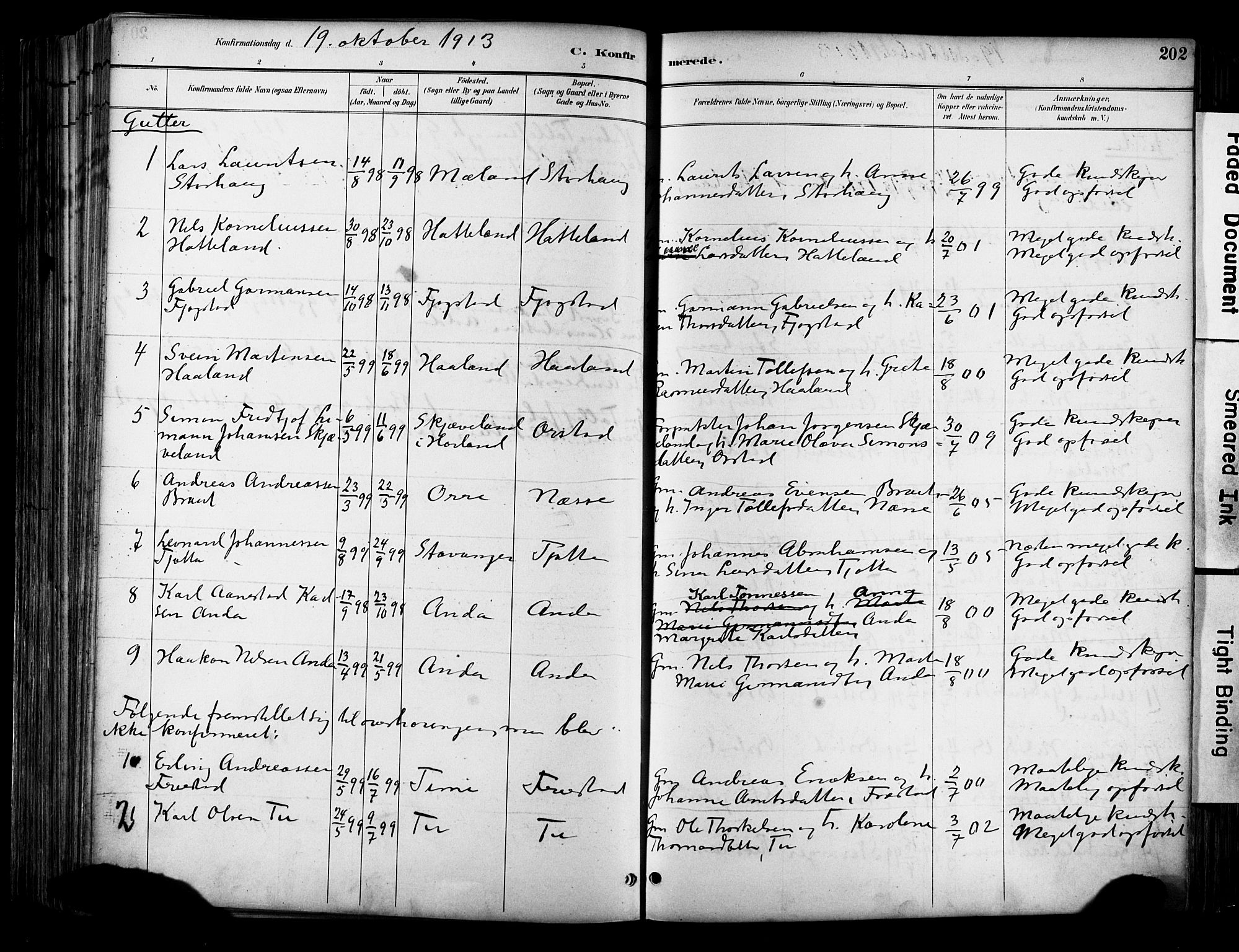 Klepp sokneprestkontor, SAST/A-101803/001/3/30BA/L0009: Parish register (official) no. A 7, 1886-1915, p. 202