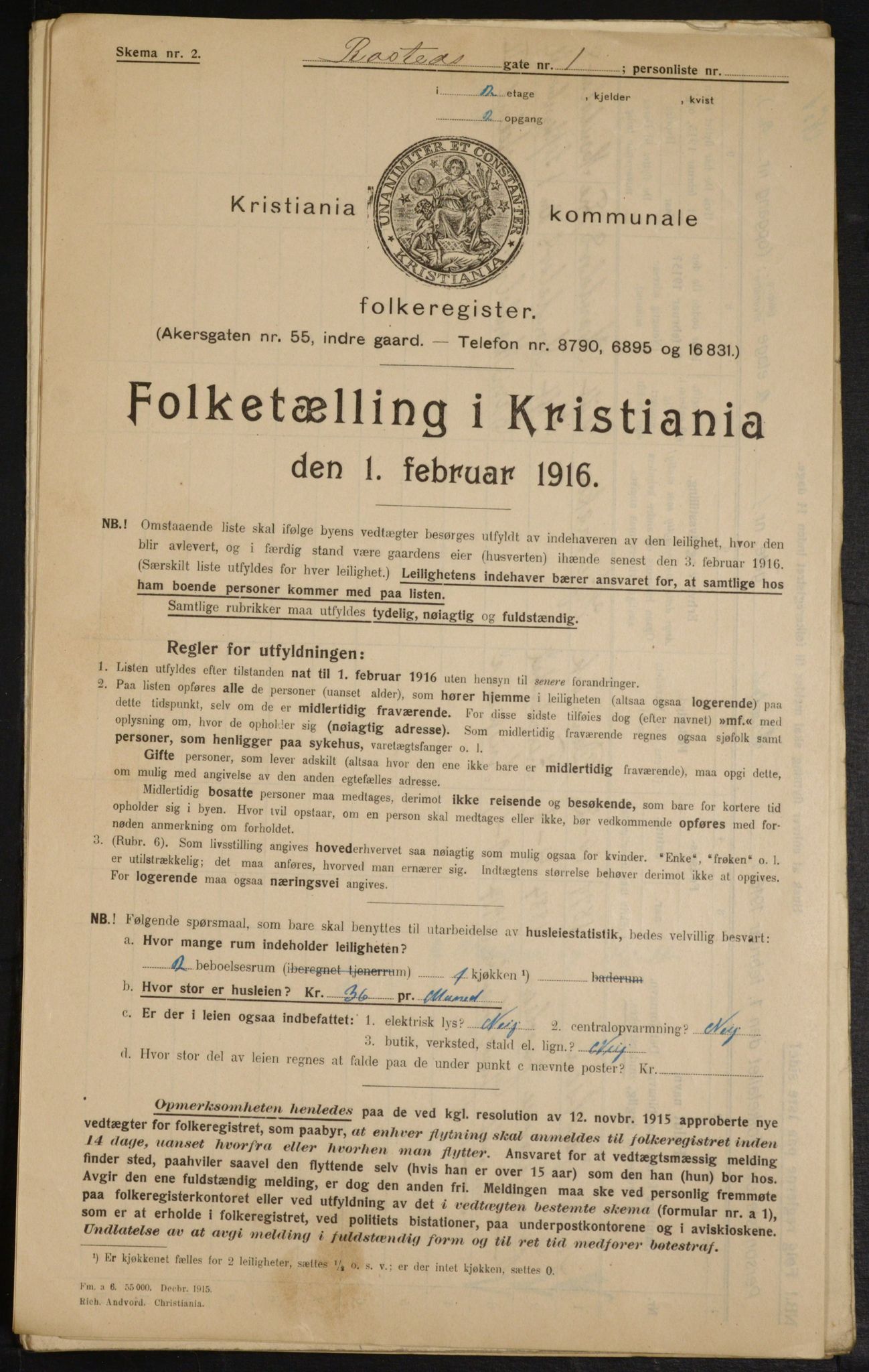 OBA, Municipal Census 1916 for Kristiania, 1916, p. 86349