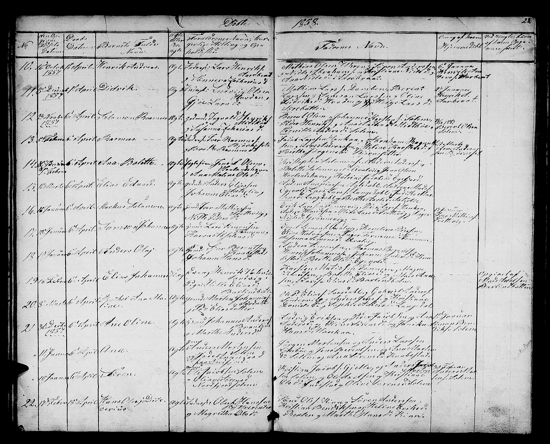 Kinn sokneprestembete, SAB/A-80801/H/Hab/Haba/L0001: Parish register (copy) no. A 1, 1853-1868, p. 23