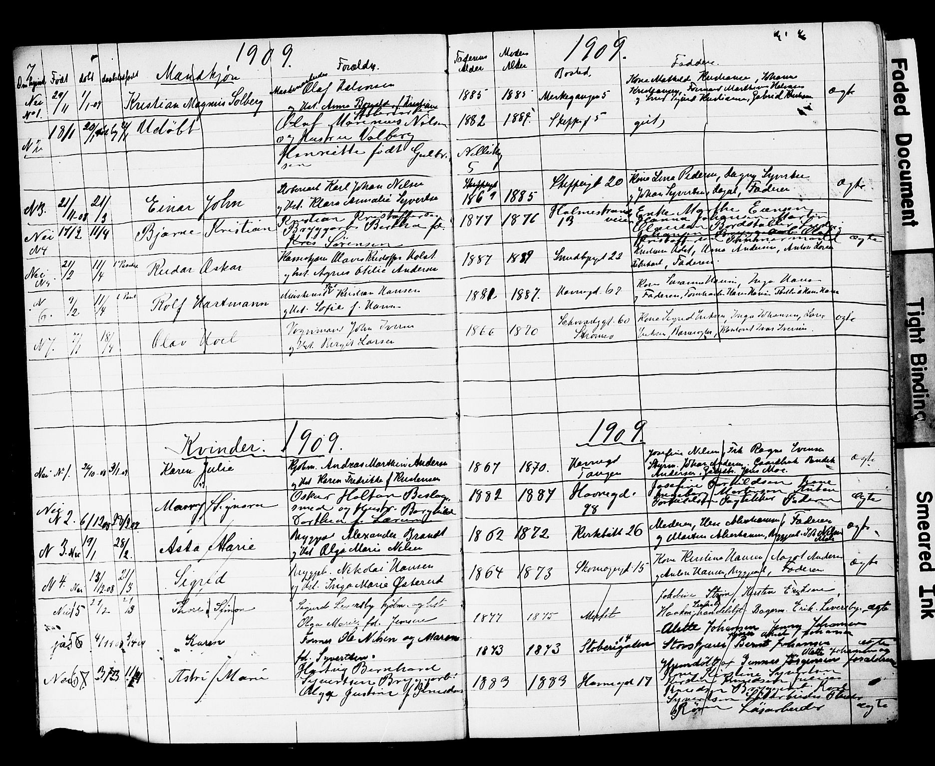 Strømsø kirkebøker, SAKO/A-246/Y/Yb/L0002: Parish register draft no. II 2, 1907-1915, p. 7