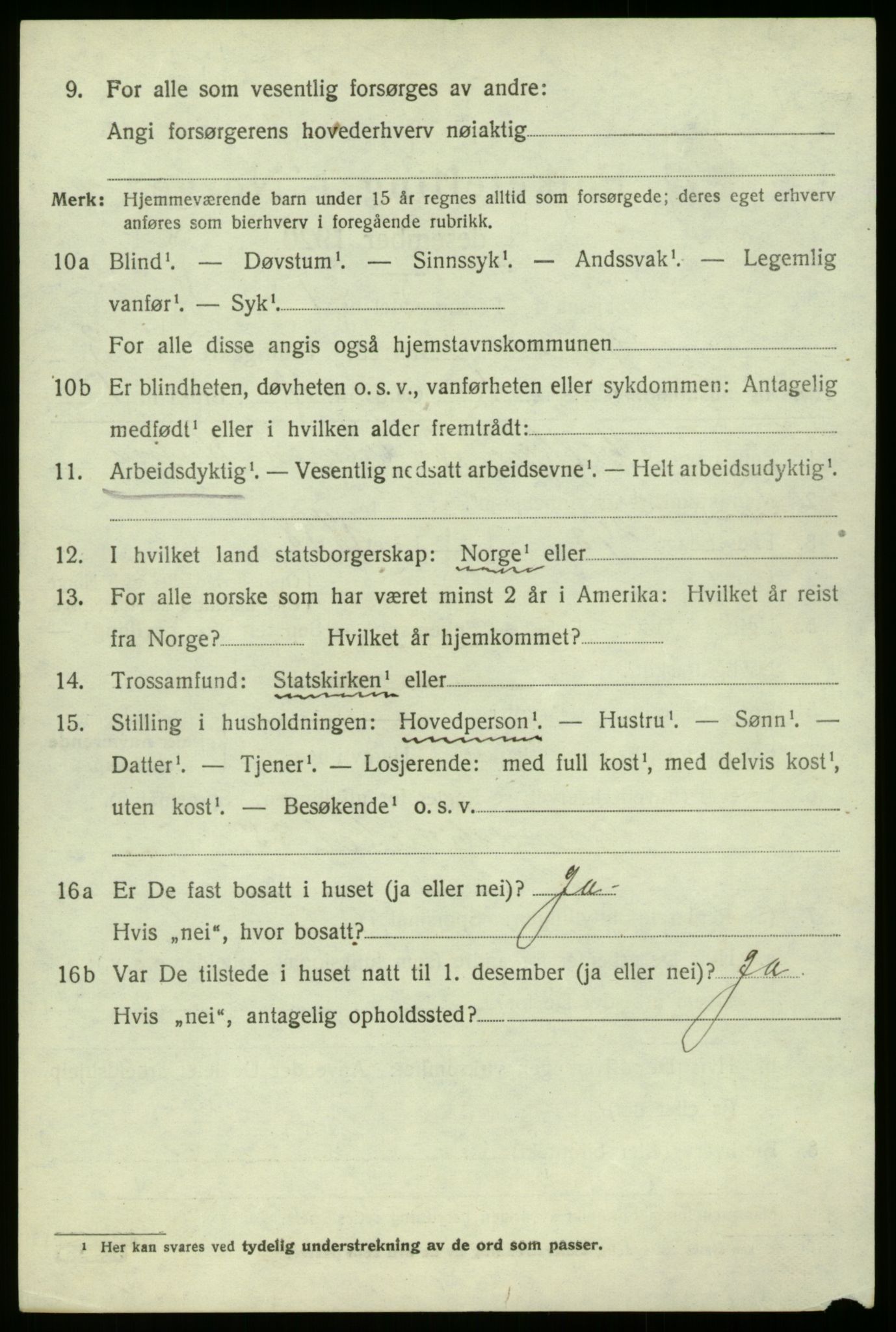 SAB, 1920 census for Gulen, 1920, p. 1526