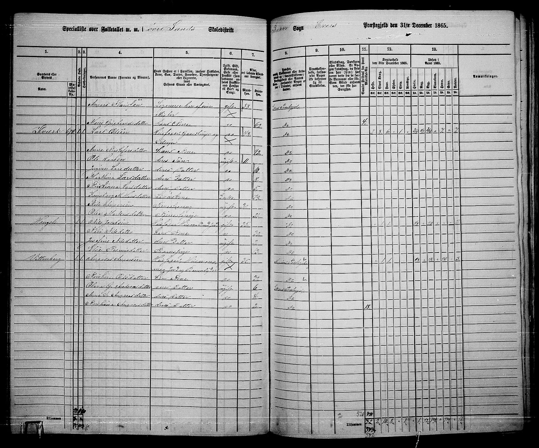 RA, 1865 census for Eiker, 1865, p. 473