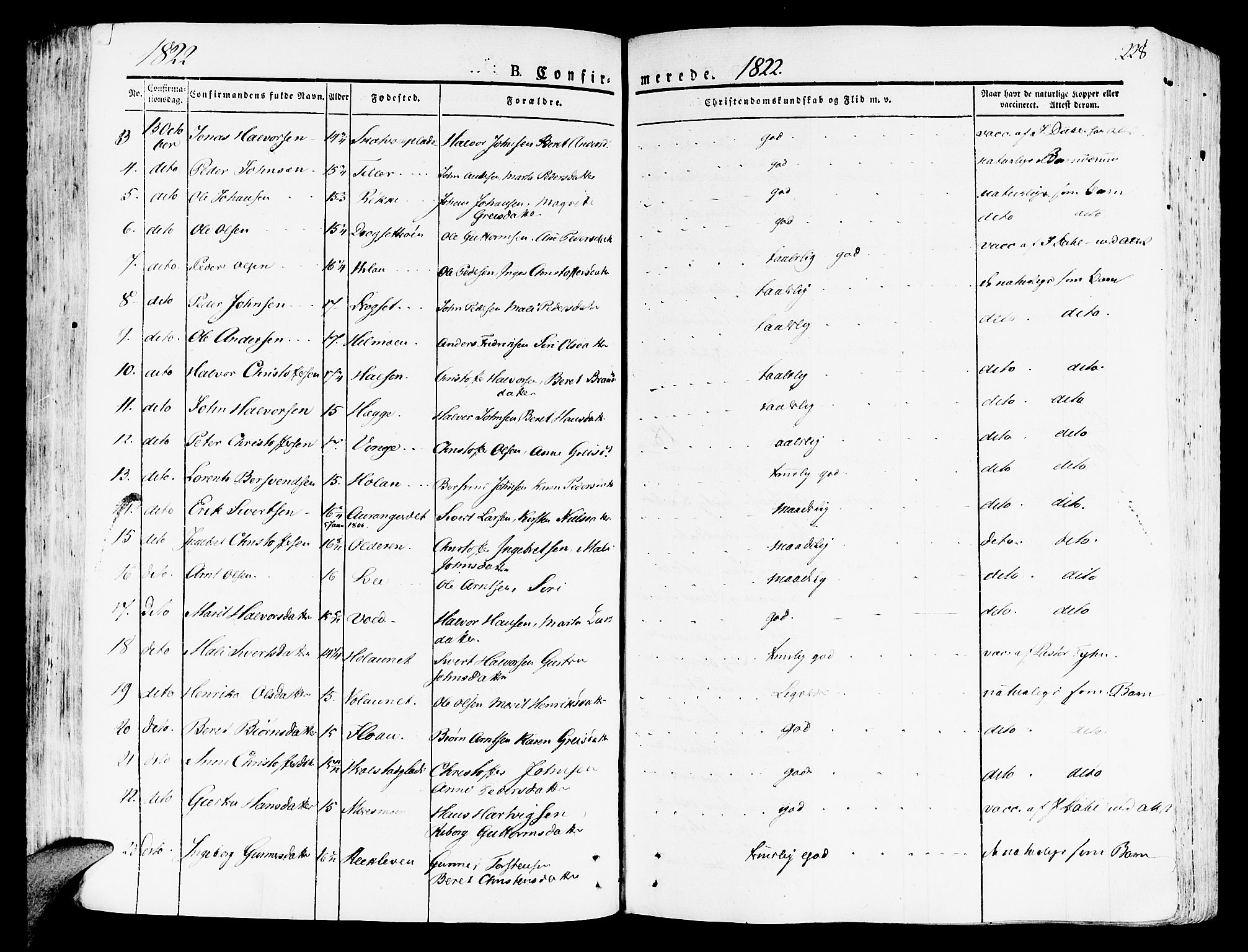 Ministerialprotokoller, klokkerbøker og fødselsregistre - Nord-Trøndelag, SAT/A-1458/709/L0070: Parish register (official) no. 709A10, 1820-1832, p. 228