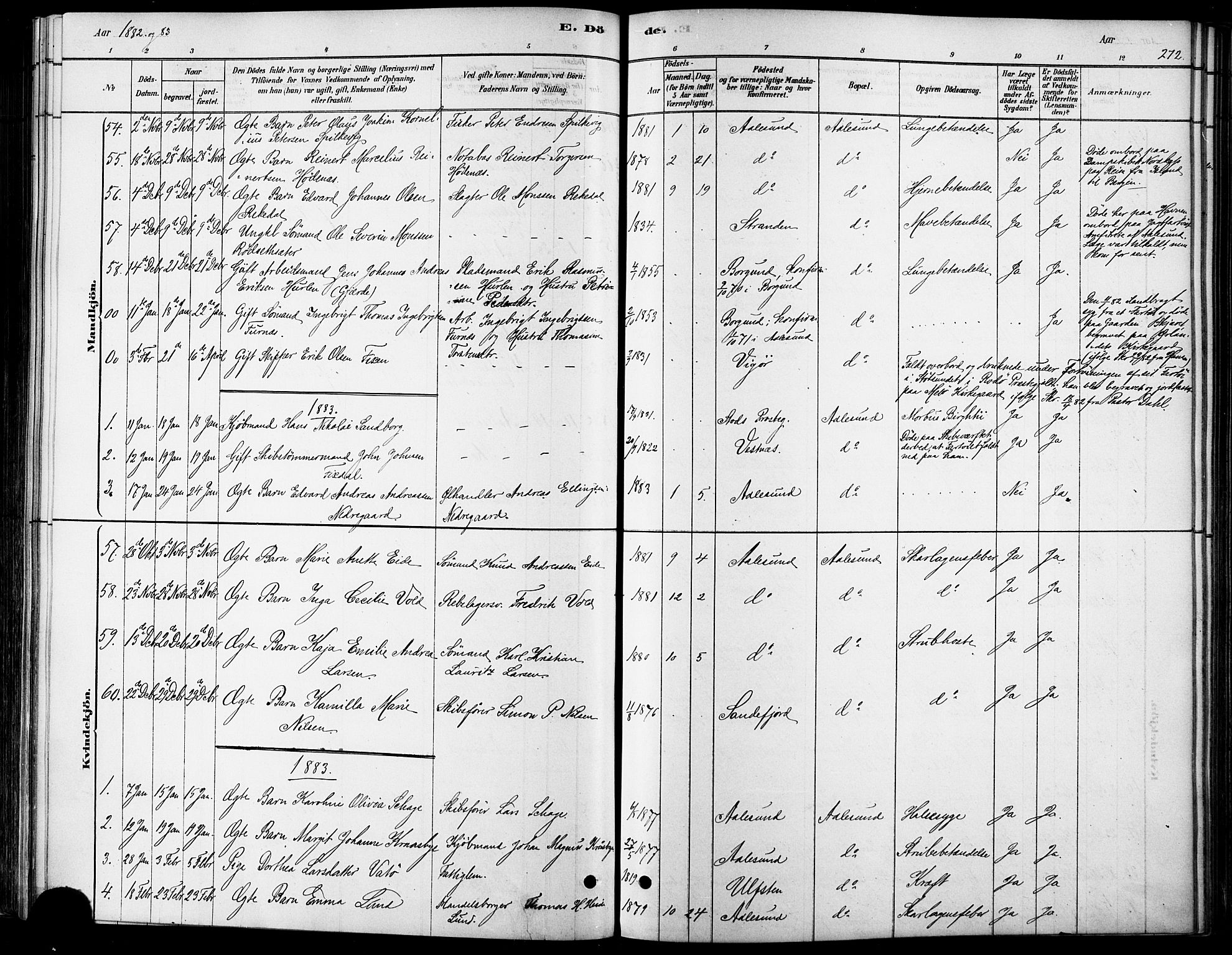 Ministerialprotokoller, klokkerbøker og fødselsregistre - Møre og Romsdal, SAT/A-1454/529/L0454: Parish register (official) no. 529A04, 1878-1885, p. 272