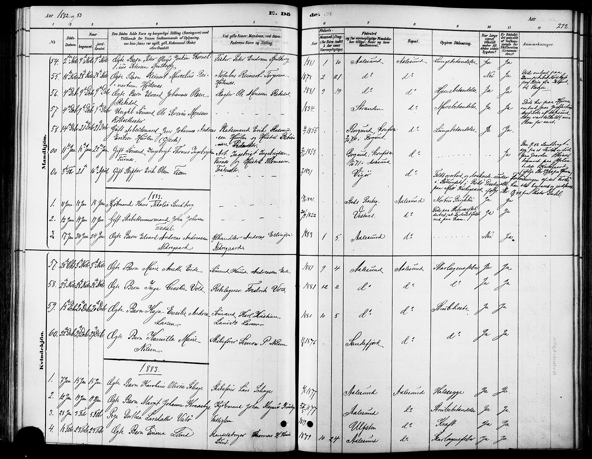 Ministerialprotokoller, klokkerbøker og fødselsregistre - Møre og Romsdal, AV/SAT-A-1454/529/L0454: Parish register (official) no. 529A04, 1878-1885, p. 272