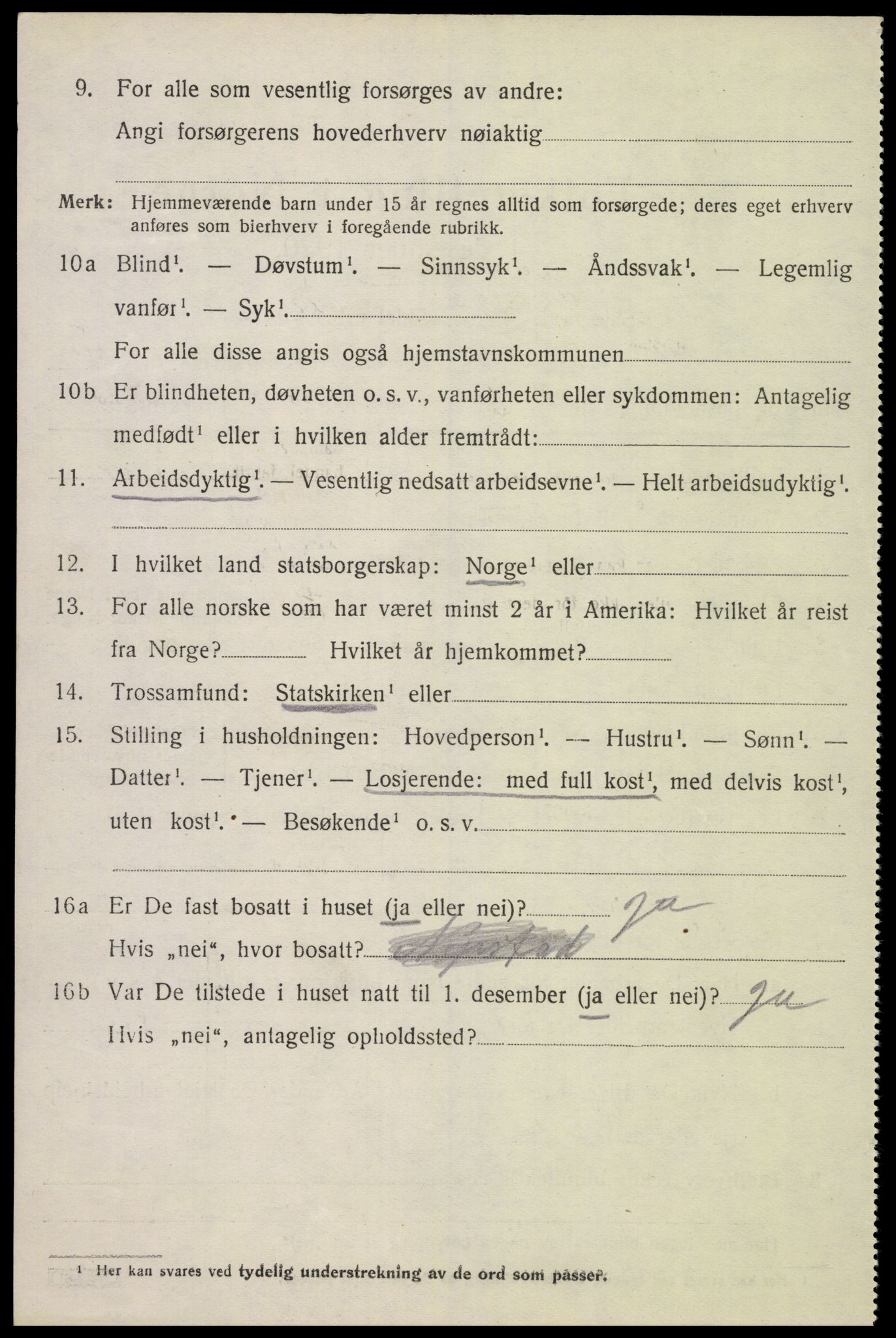 SAK, 1920 census for Konsmo, 1920, p. 1425