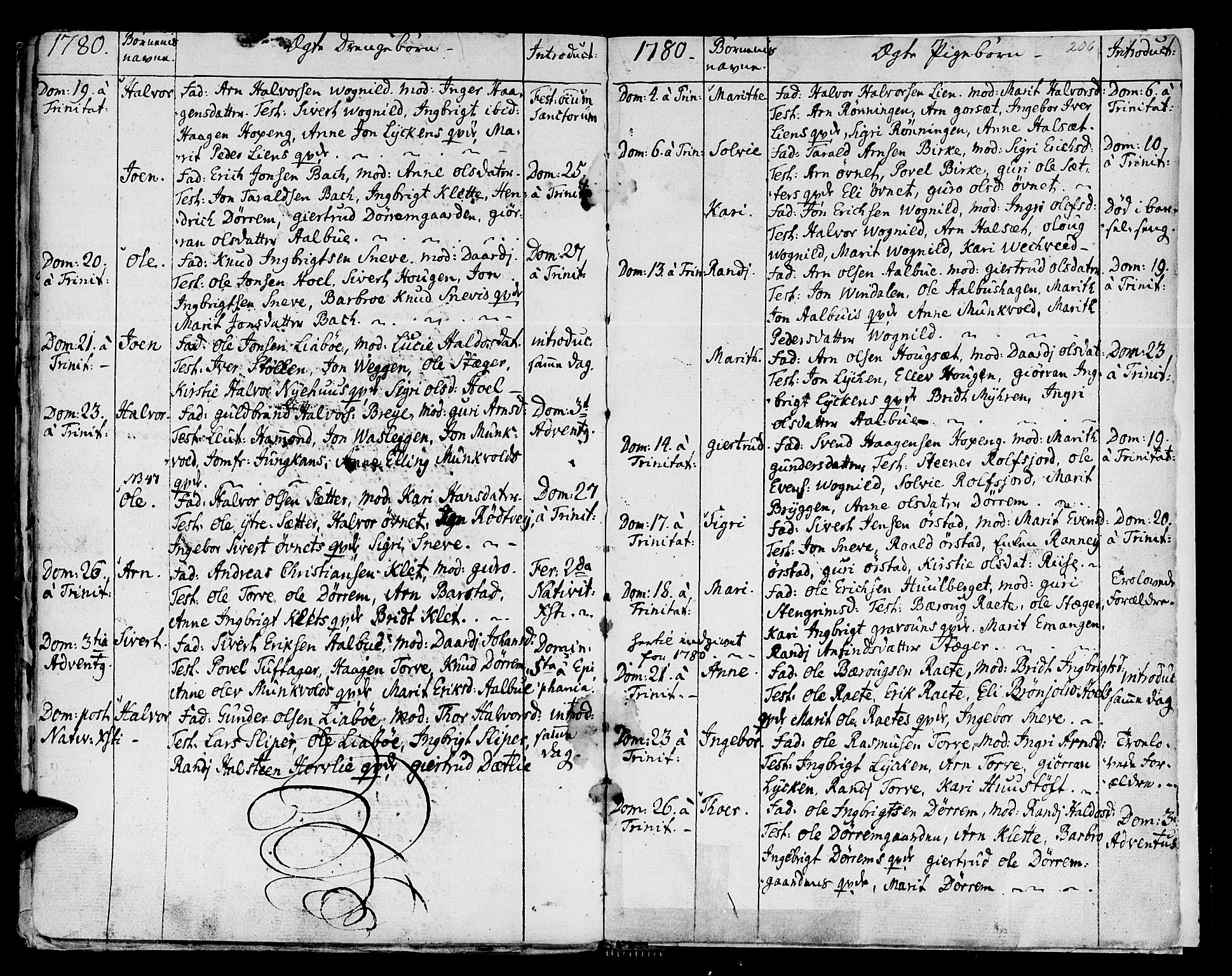 Ministerialprotokoller, klokkerbøker og fødselsregistre - Sør-Trøndelag, SAT/A-1456/678/L0891: Parish register (official) no. 678A01, 1739-1780, p. 206