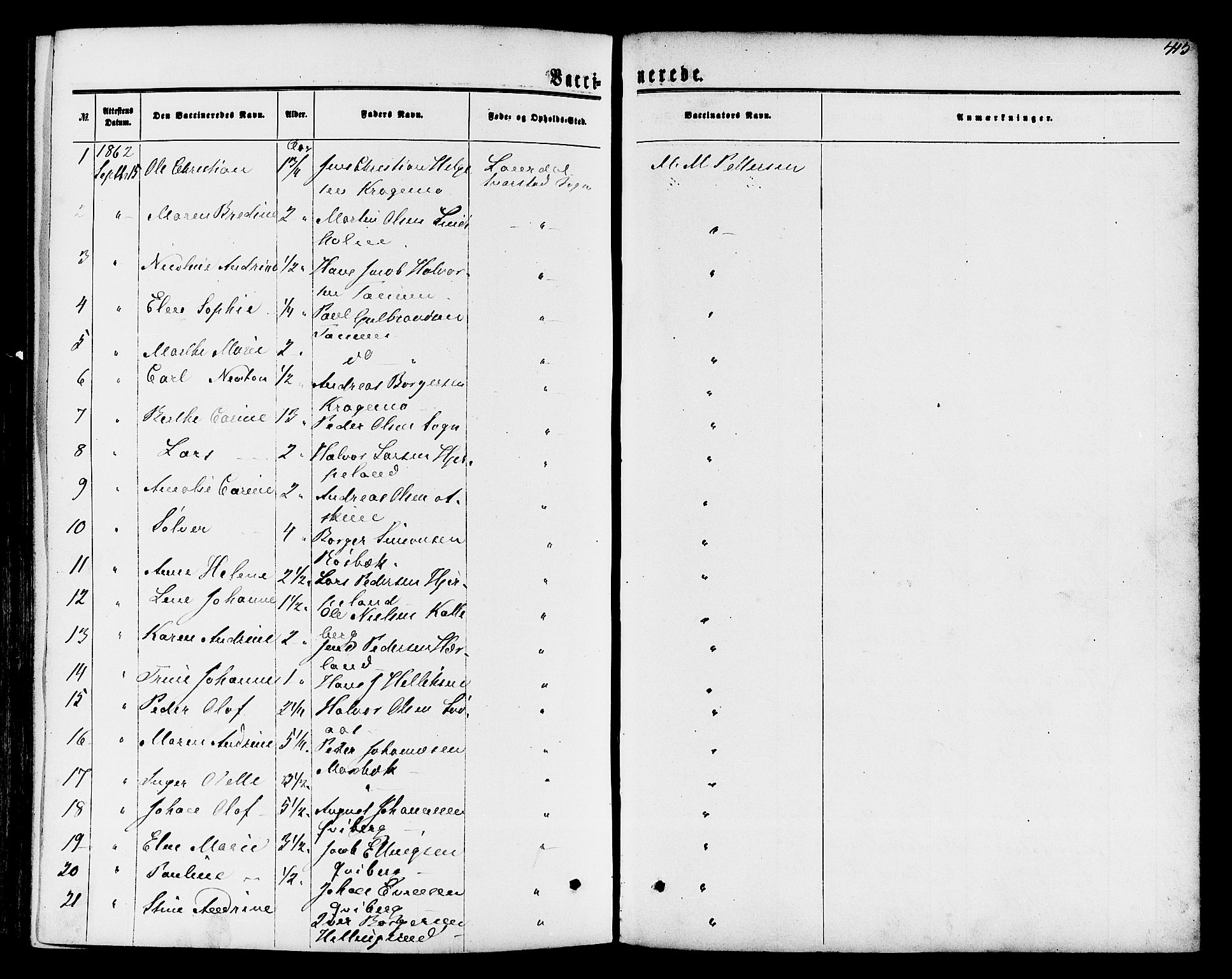 Lardal kirkebøker, SAKO/A-350/F/Fa/L0007: Parish register (official) no. I 7, 1861-1880, p. 415