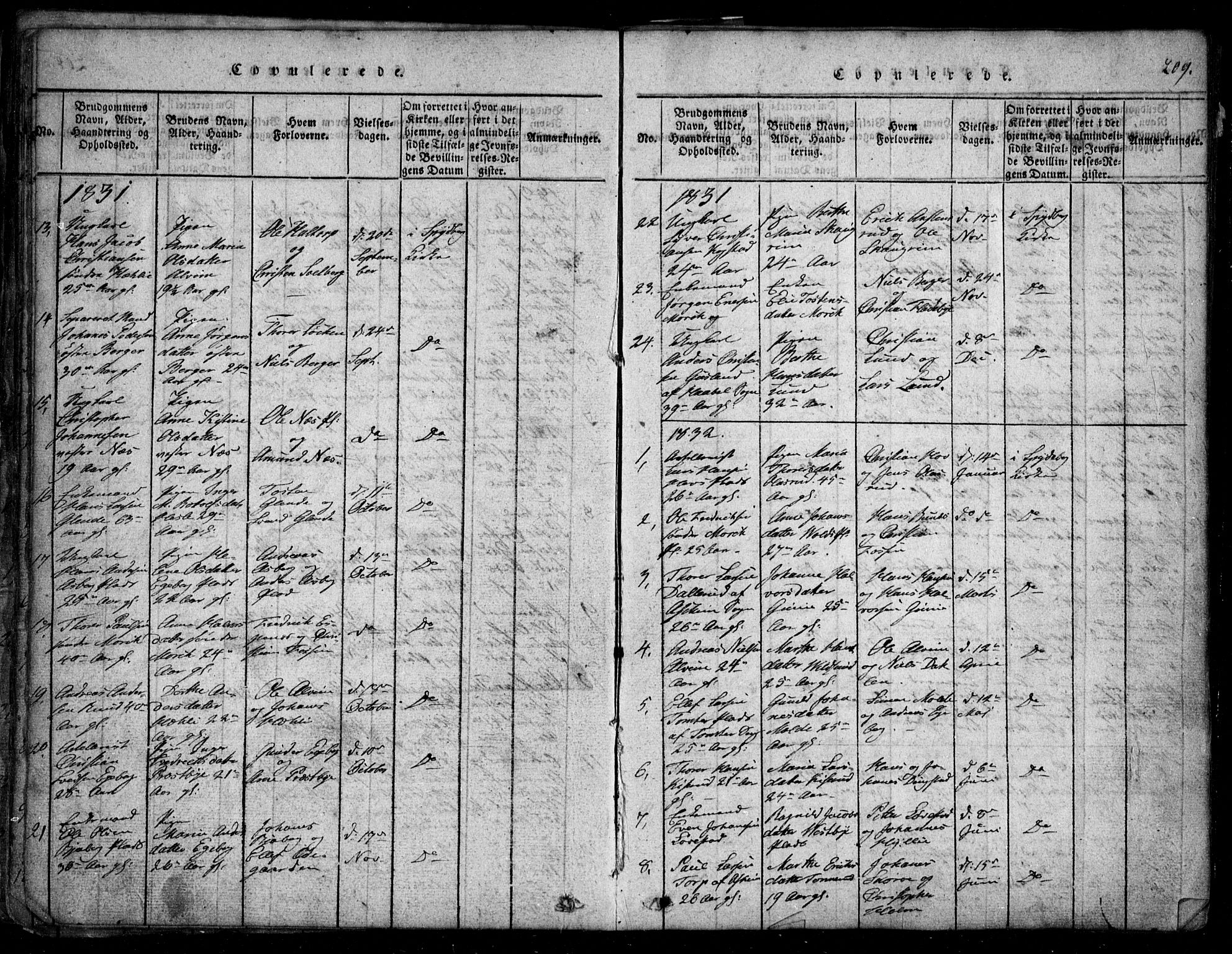 Spydeberg prestekontor Kirkebøker, SAO/A-10924/G/Ga/L0001: Parish register (copy) no. I 1, 1814-1868, p. 209