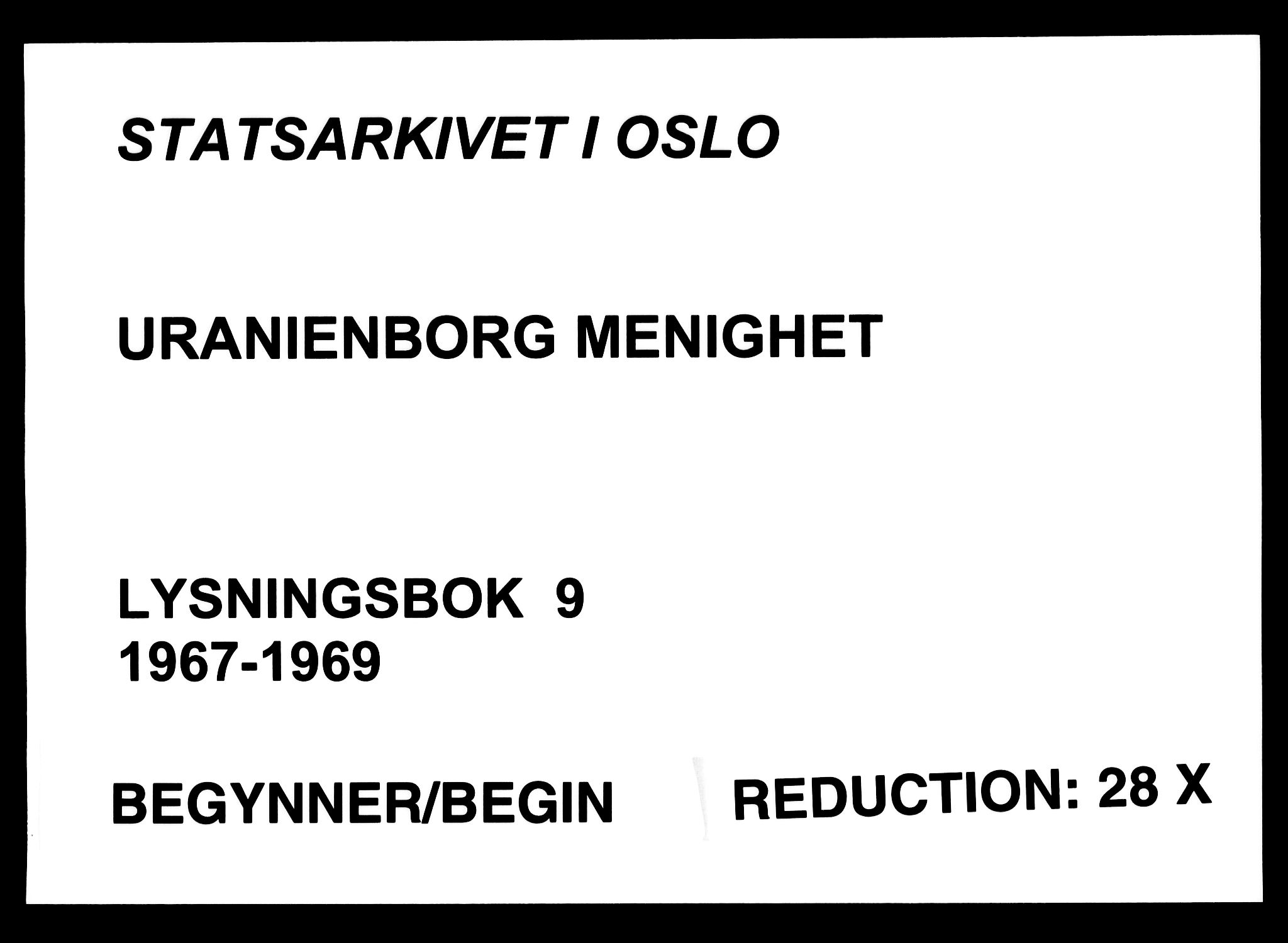 Uranienborg prestekontor Kirkebøker, SAO/A-10877/H/Hb/L0005: Banns register no. II 5, 1967-1969