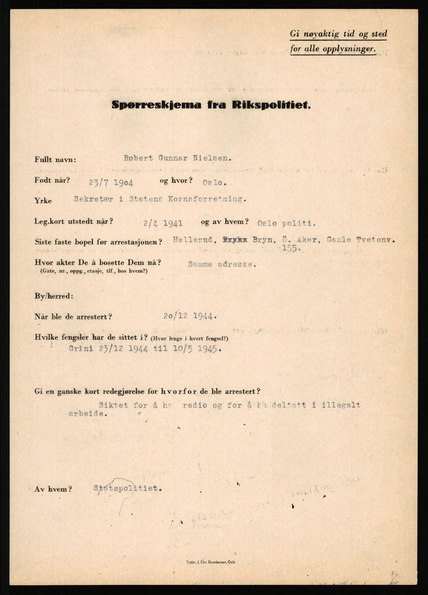 Rikspolitisjefen, AV/RA-S-1560/L/L0012: Mogensen, Øivind - Noraas, Lars, 1940-1945, p. 834