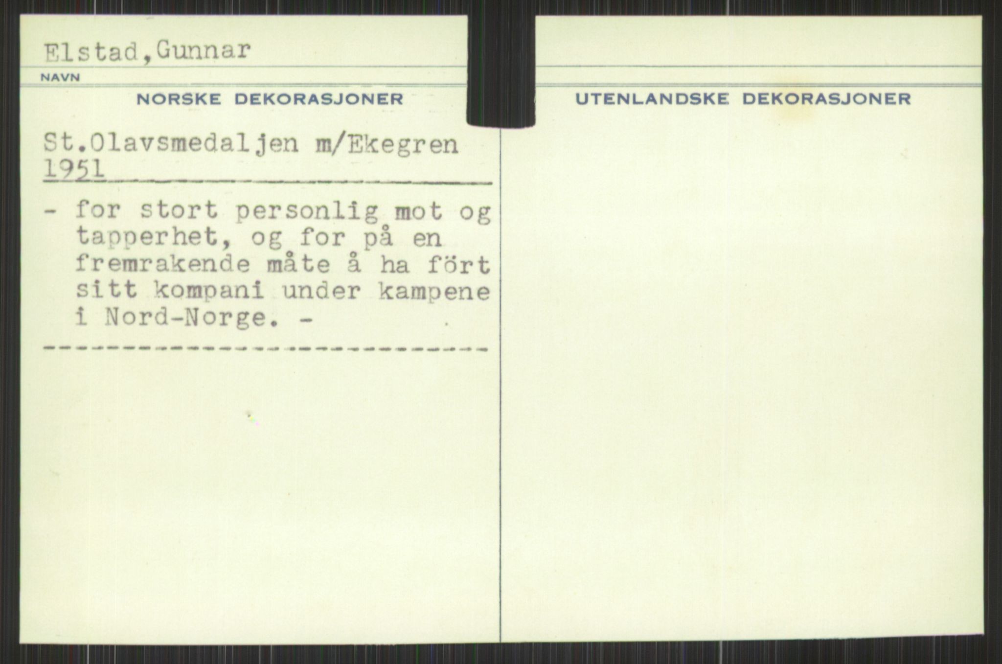 Forsvaret, Krigsdekorasjonskanselliet, AV/RA-RAFA-5156/G/Gd/L0001: Diverse registre, 1944-1956, p. 589